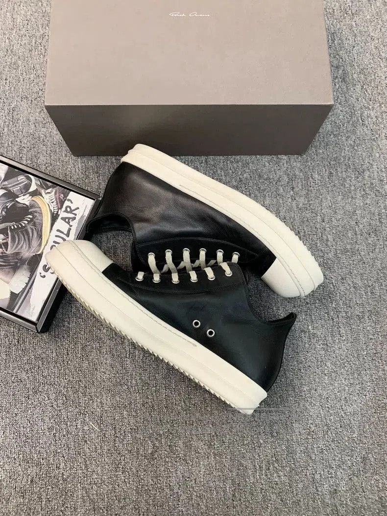 Rick Owens Rick Owens Low Top Leather Sneakers Size 46. Size US 12 / EU 45 - 6 Thumbnail