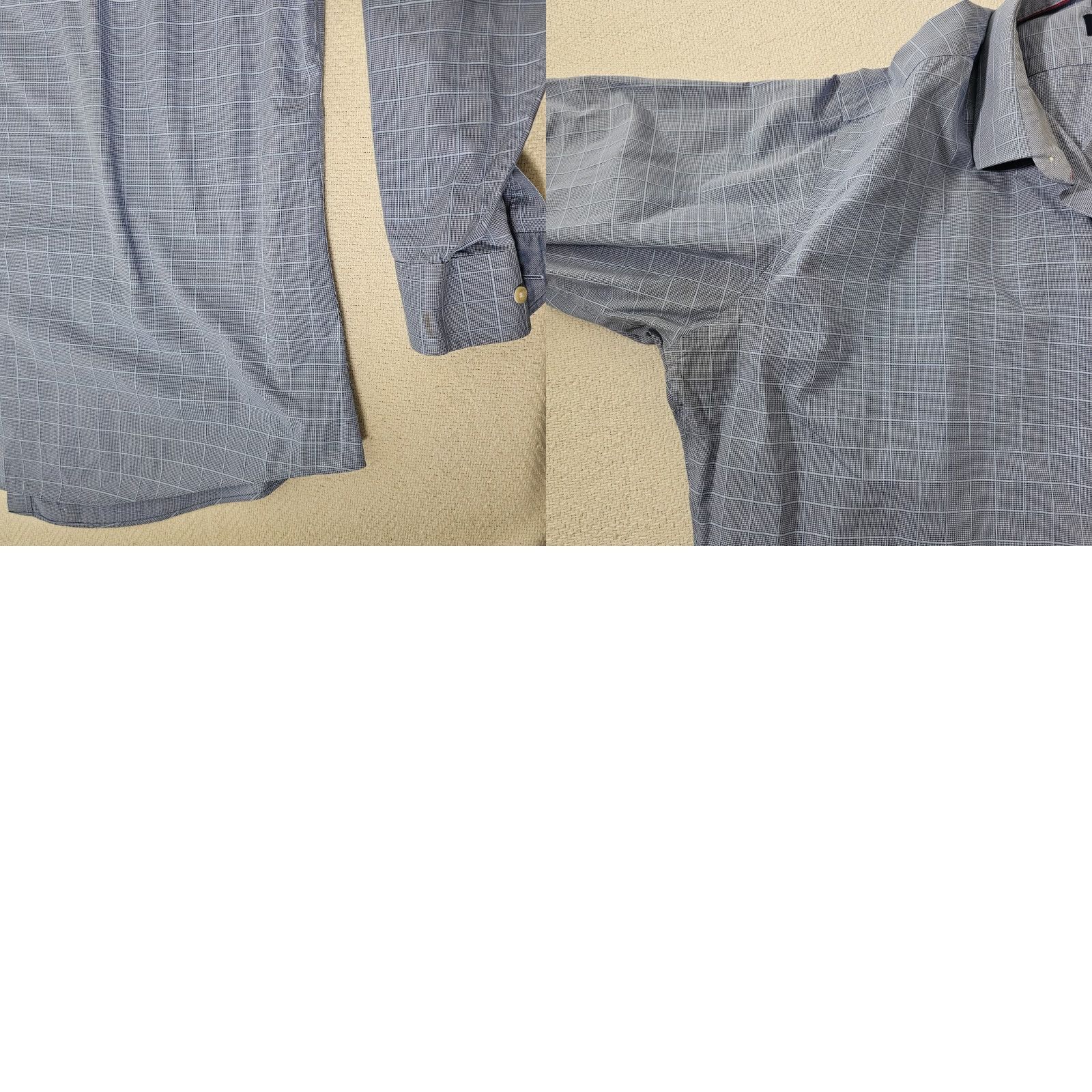 Egara EGARA Slim Fit VINTAGE Blue Check Button-Up Dress Shirt Big & Tall Size 18.5 36/37 Mens Size 48R - 8 Thumbnail