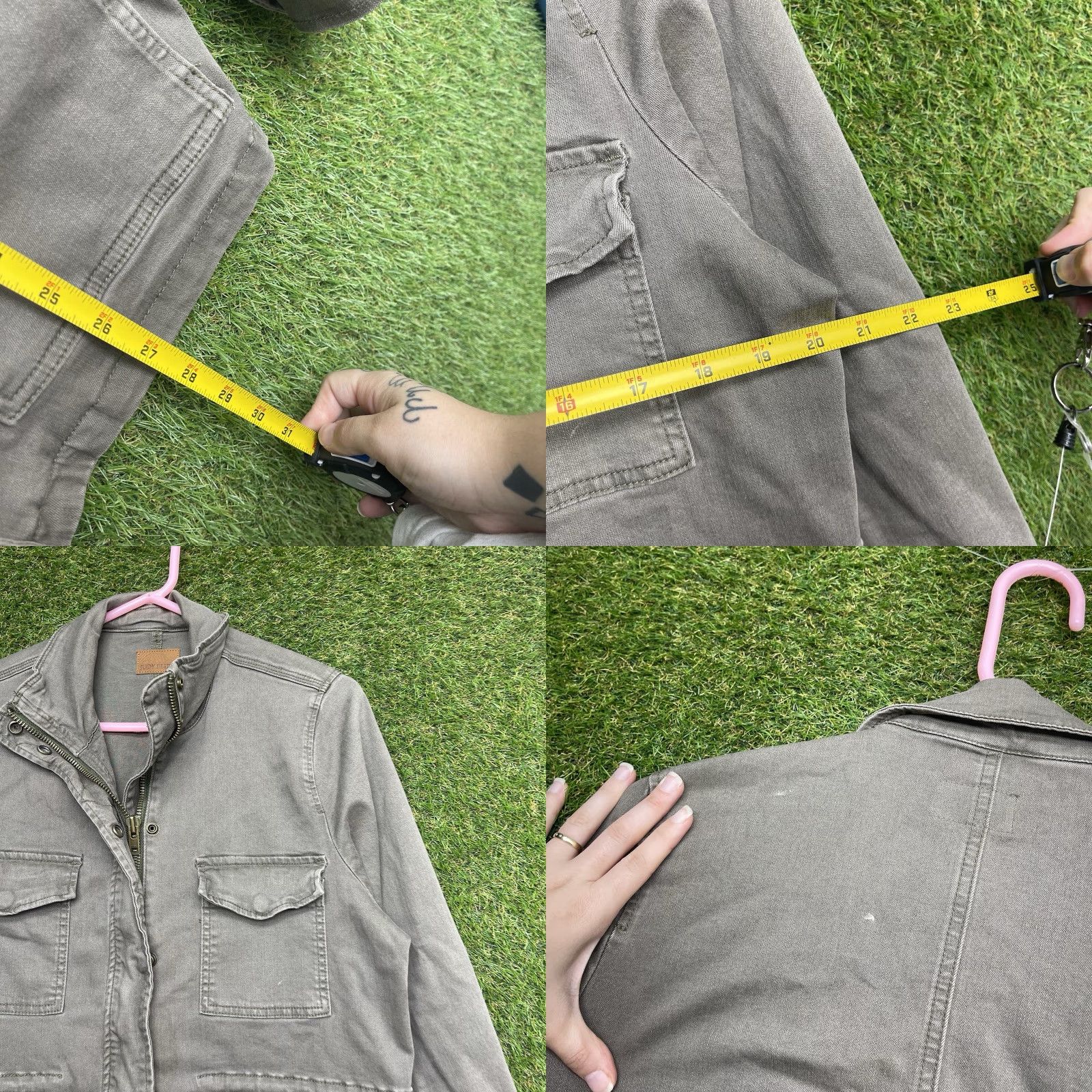 Vintage VINTAGE Judy Blue Utility Jacket Women Large Casual Streetwear Army Style Full Zip Pockets Denim Green Size L / US 10 / IT 46 - 8 Thumbnail