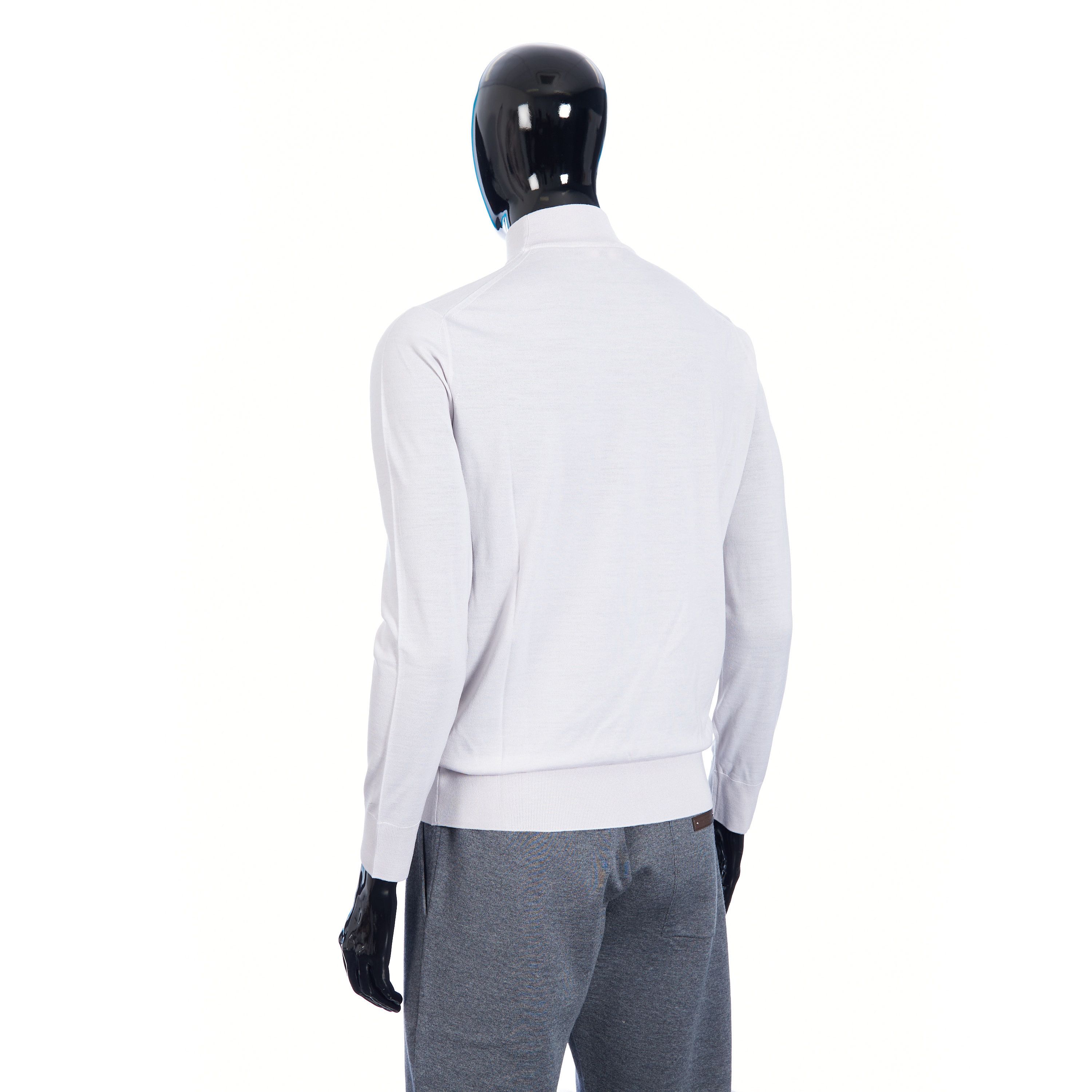 Loro Piana Lupetto Sweater Mock Neck In Ice White Wish Wool Size US M / EU 48-50 / 2 - 4 Thumbnail