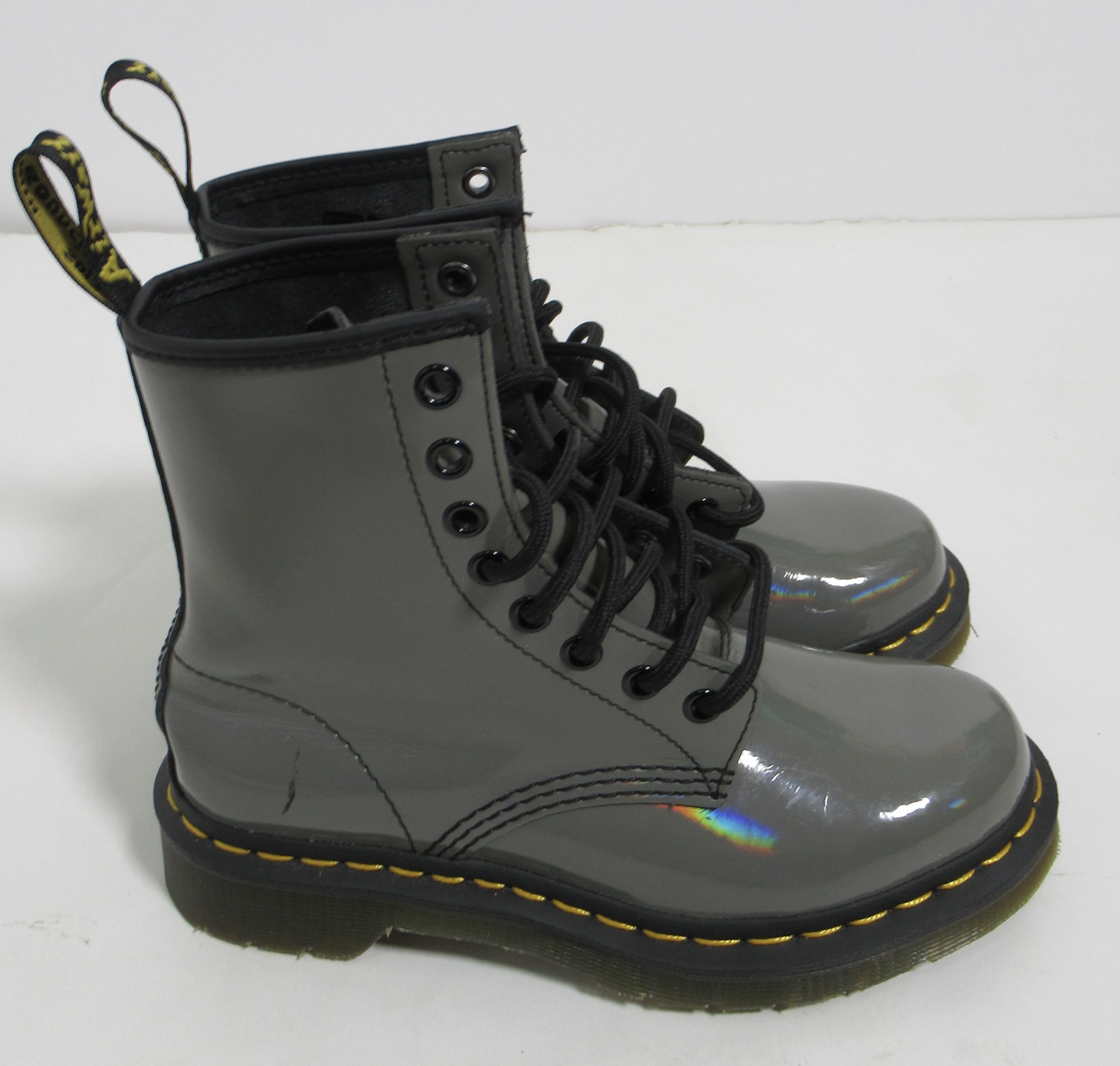 Dr. Martens Dr Martens 1460 Rainbow Patent Lace Up Boots Gunmetal Size US 5 / IT 35 - 1 Thumbnail