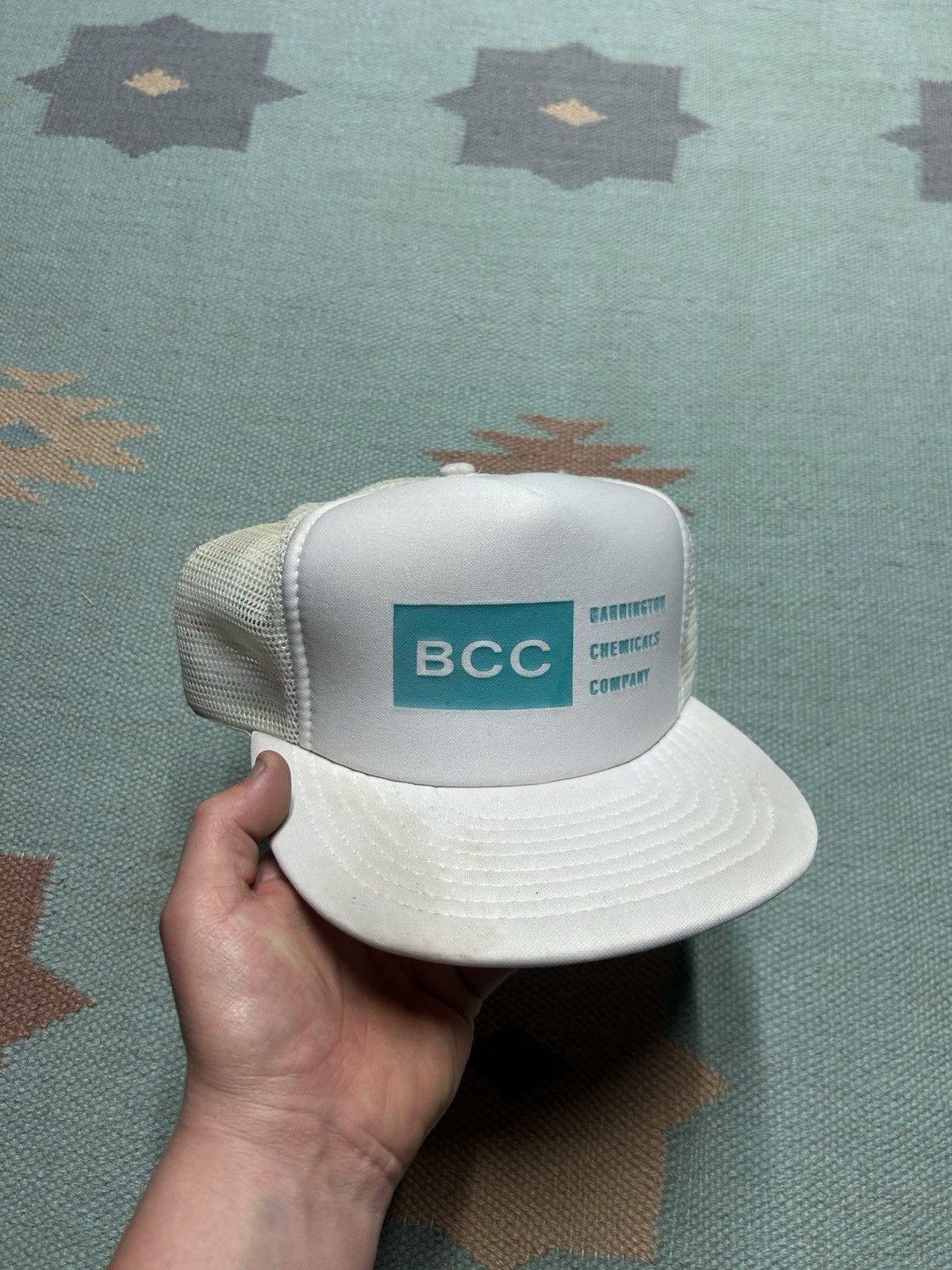 Vintage Vtg trucker hat mesh Barrington chemicals company BCC snap Size ONE SIZE - 1 Thumbnail