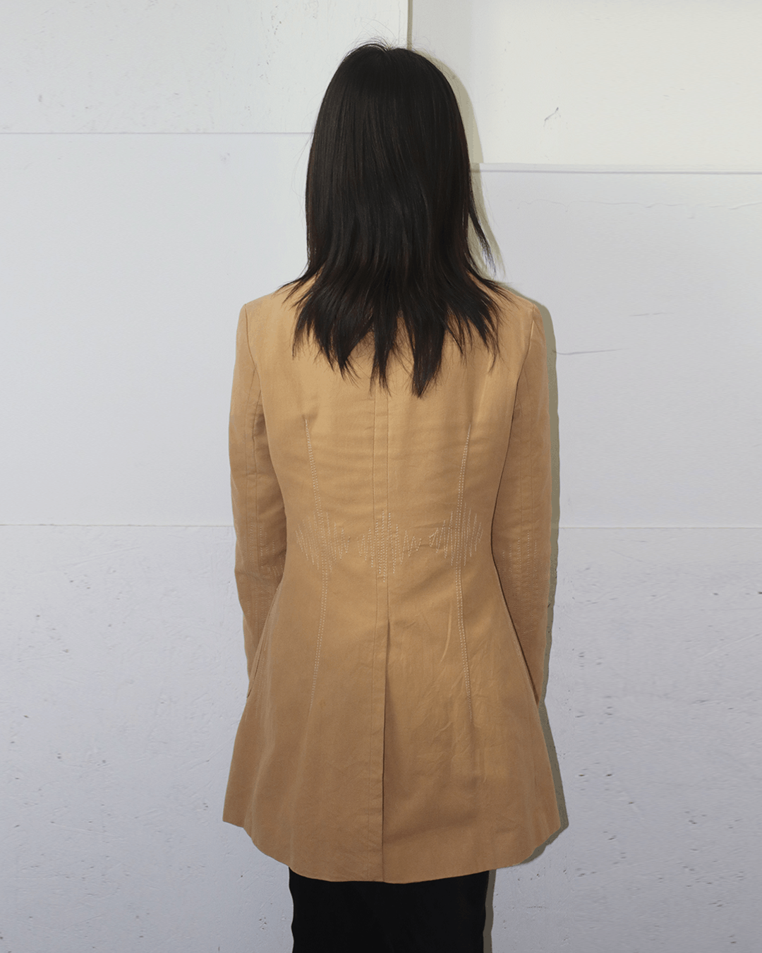 Vintage Corpo Nove by Mauro Taliani 1990s Raw Stitch Tailored Coat Size S / US 4 / IT 40 - 4 Thumbnail