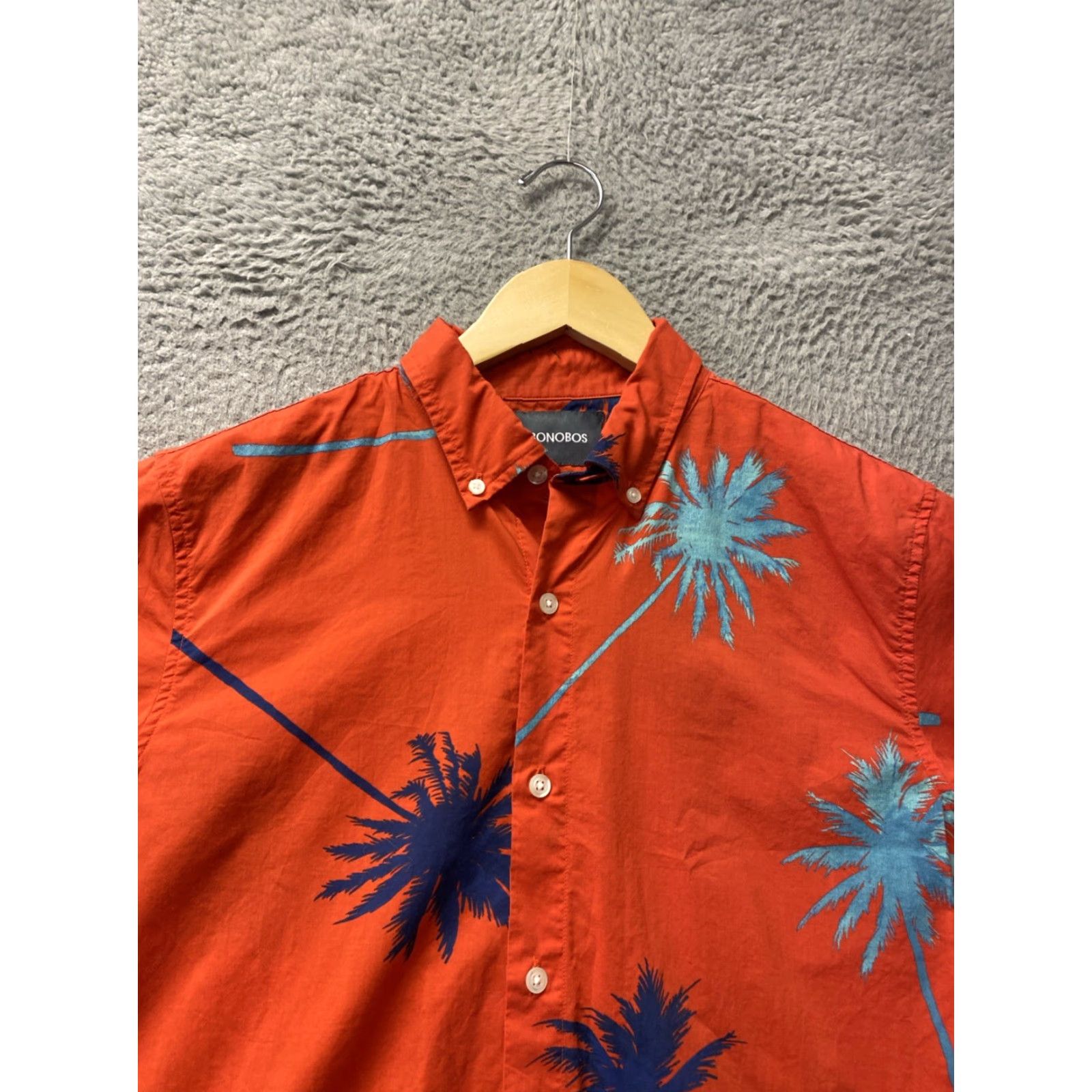 Bonobos Bonobos Button Shirt Mens Cotton Orange Blue Gray Long Sleeve M Slim Fit Size US M / EU 48-50 / 2 - 3 Thumbnail