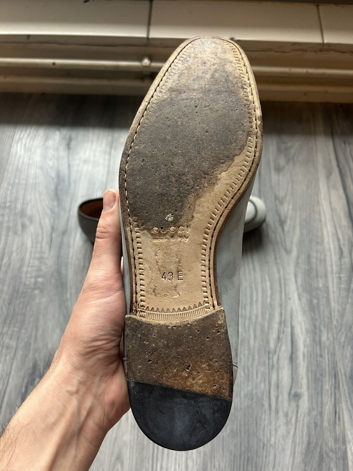 Gucci Gucci Light Blue Suede Loafers with Metal Accent - Size 43E Size US 10 / EU 43 - 10 Thumbnail