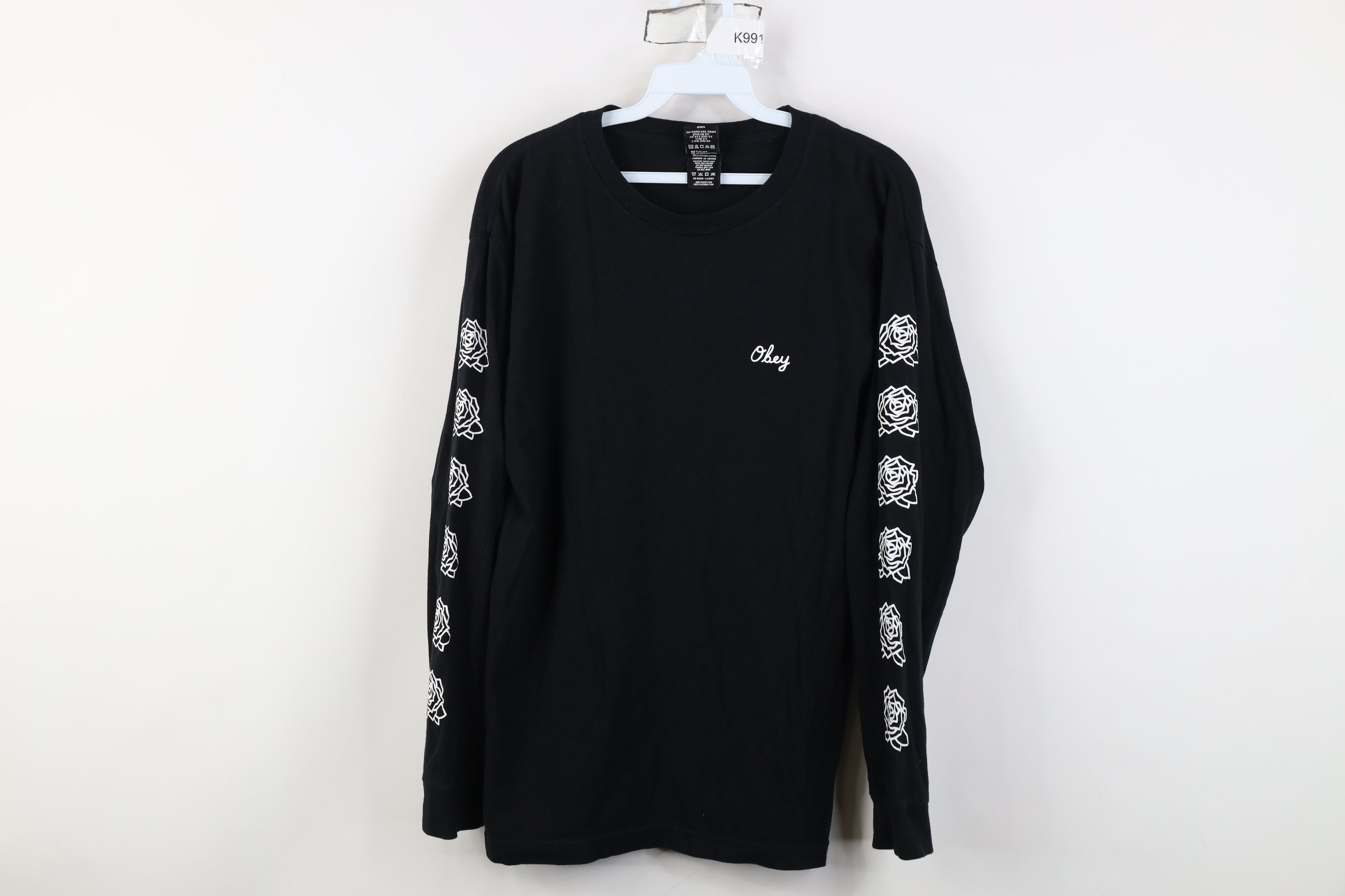Obey Vintage Y2K Obey Propaganda Flower Long Sleeve T-Shirt Black Size US M / EU 48-50 / 2 - 1 Thumbnail