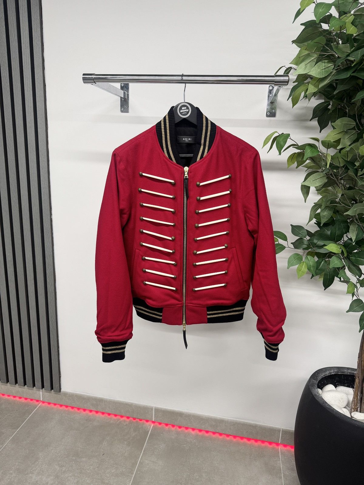Amiri Amiri Forever Wool Blend Bomber Jacket In Red RRP £1930 Size US S / EU 44-46 / 1 - 1 Thumbnail