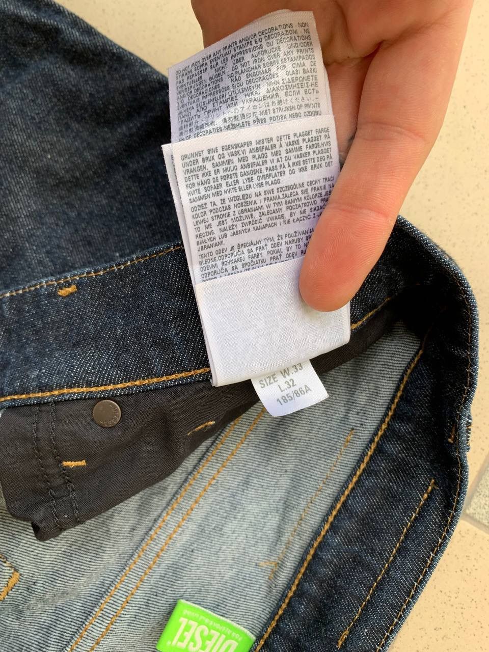 Diesel × Japanese Brand Vintage Diesel Jeans slim D-strukt Stretch Red Logo Size US 33 - 9 Thumbnail