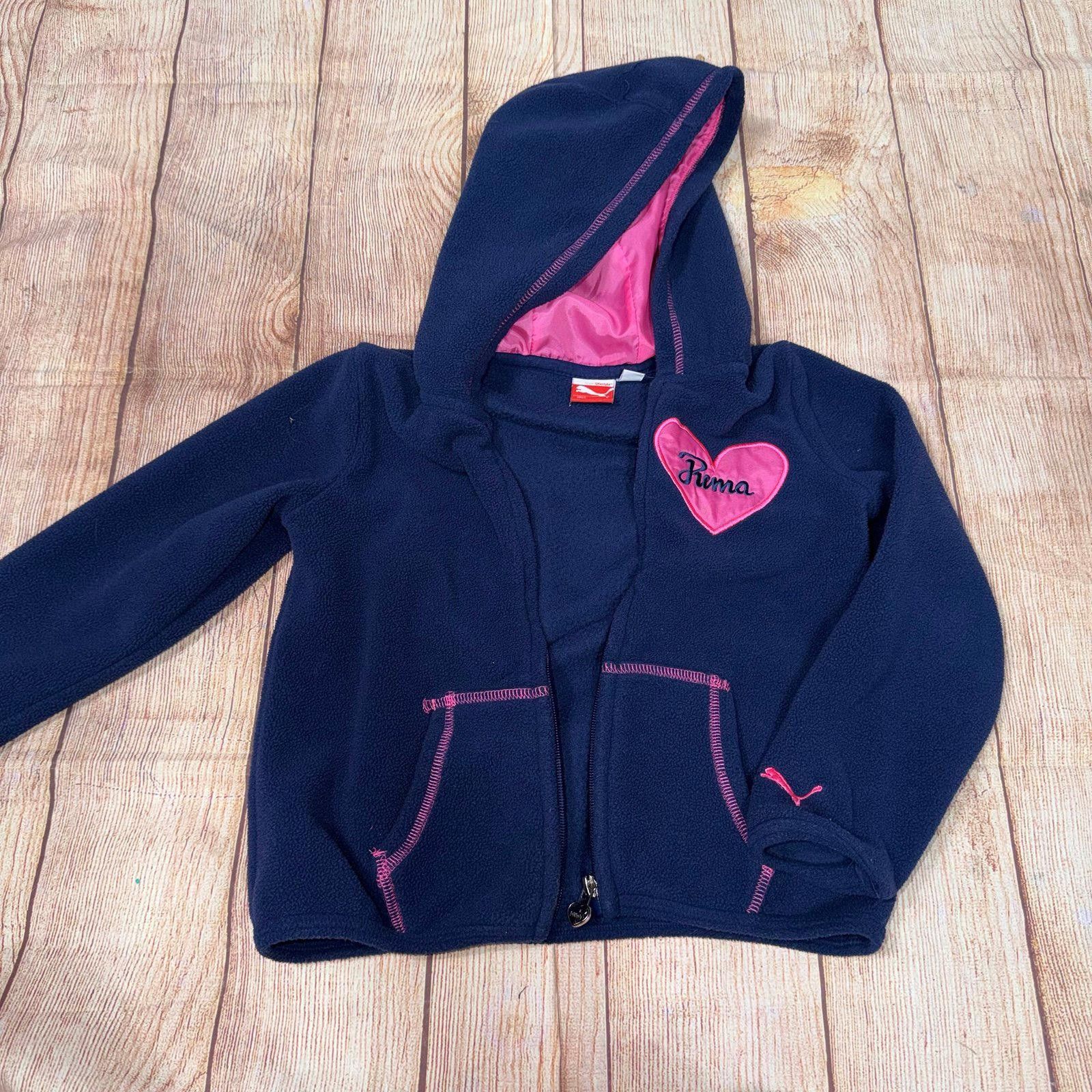 Puma Puma Girls' Fleece Hoodie with Heart Detail Size 5 Size ONE SIZE - 1 Thumbnail