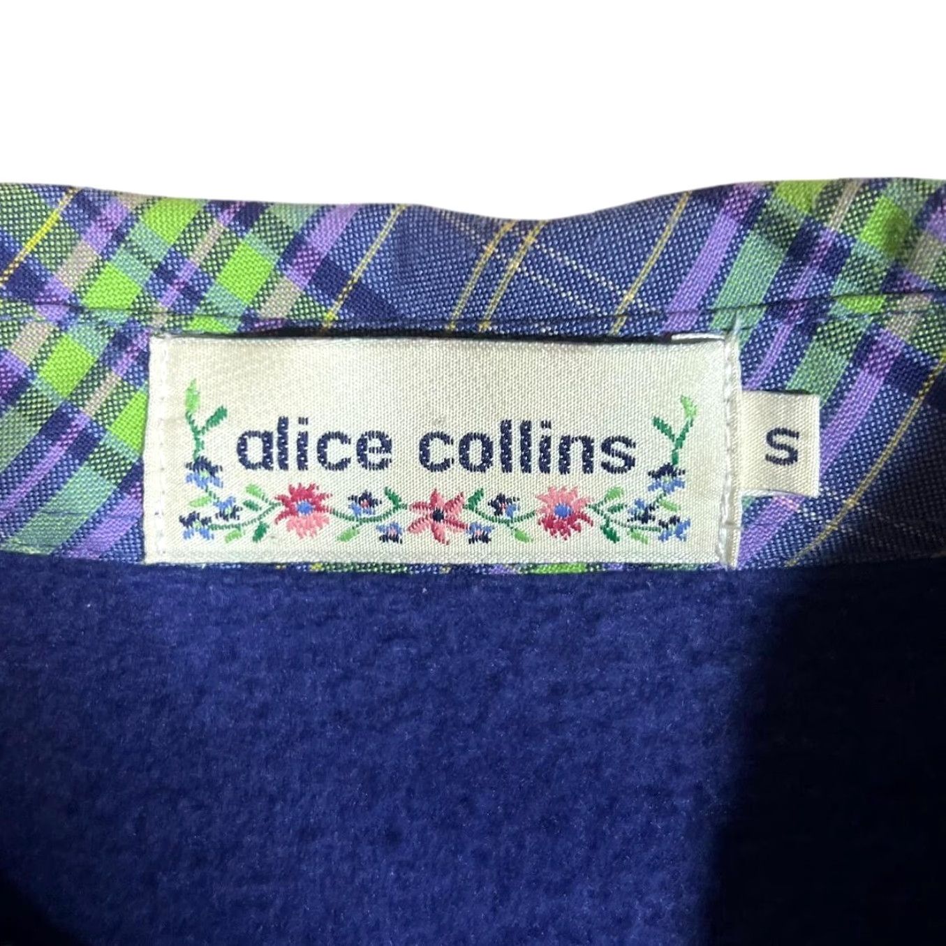Vintage VINTAGE Alice Collins Cottage Core Check Trim Collared Sweatshirt Women Small Blue 90s 12066 Ladies Pullover Size S / US 4 / IT 40 - 4 Thumbnail