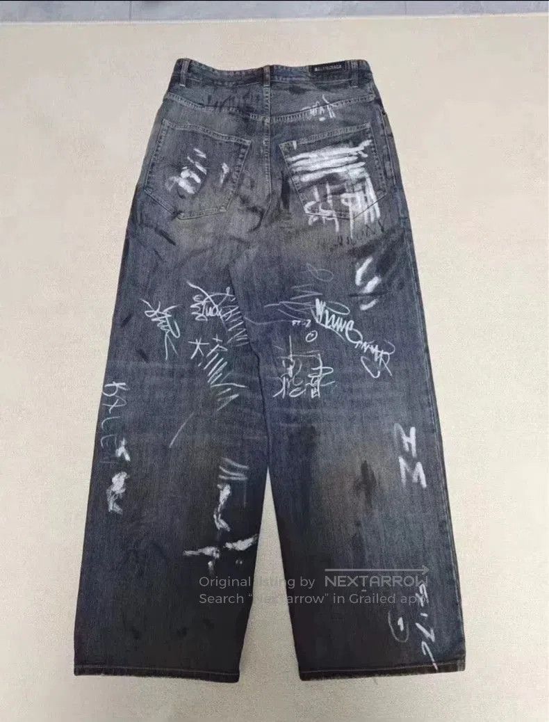 Balenciaga Balenciaga 24FW Graffiti Denim Jeans. Size US 28 / EU 44 - 2 Thumbnail