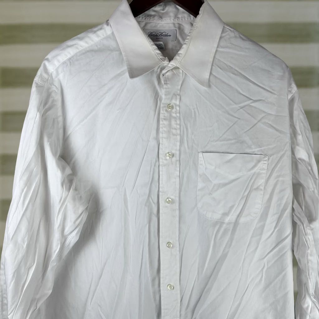 Brooks Brothers VINTAGE Brooks Brothers Makers Shirt Mens 18 34/35 White Long Sleeve Button Up Made USA Dress Shirt Men 90s Classic USA Size US XXL / EU 58 / 5 - 1 Thumbnail