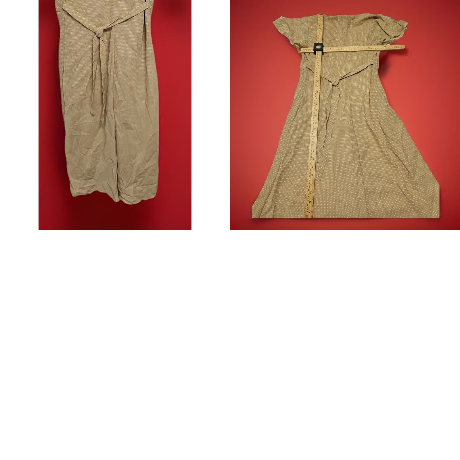 Vintage Jonathan Martin Studio Wrap Dress Size 10 Tan Lined Short Sleeve Y2K Workwear Women Size 32" / US 10 / IT 46 - 8 Thumbnail