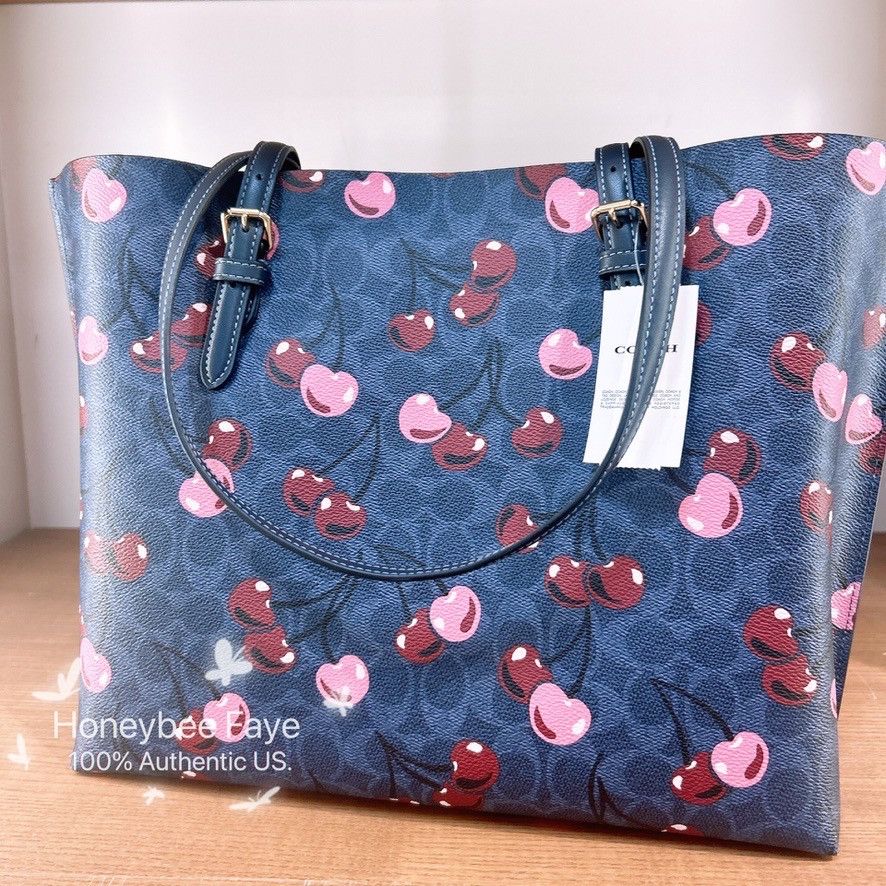 Coach Mollie Tote In Signature Canvas With Cherry Print CAA73 Size ONE SIZE - 2 Thumbnail