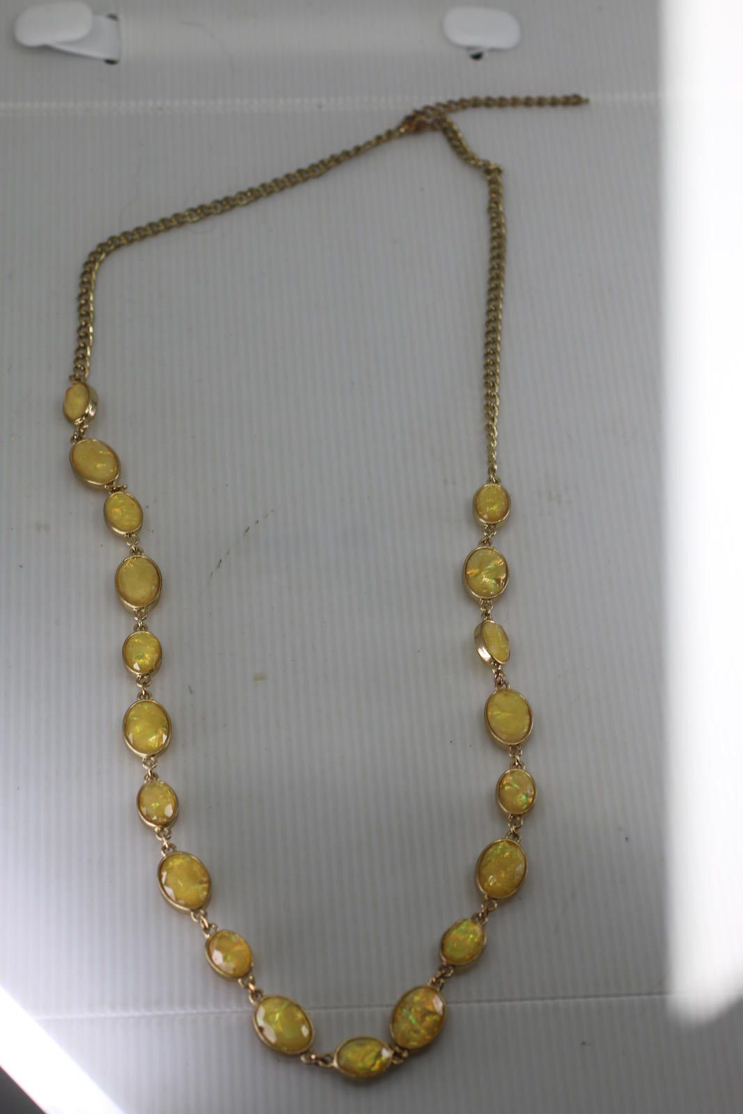 Unknown London Vintage Yellow Opal Necklace Gold Tone Oval Faceted Necklace Size ONE SIZE - 1 Thumbnail
