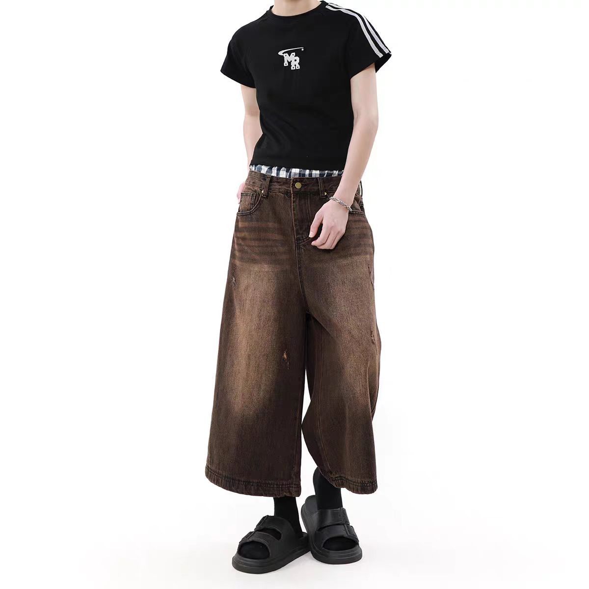 Japanese Brand × Vintage High Street Worn Rust Colour Washed Denim Shorts Size US 32 / EU 48 - 2 Thumbnail