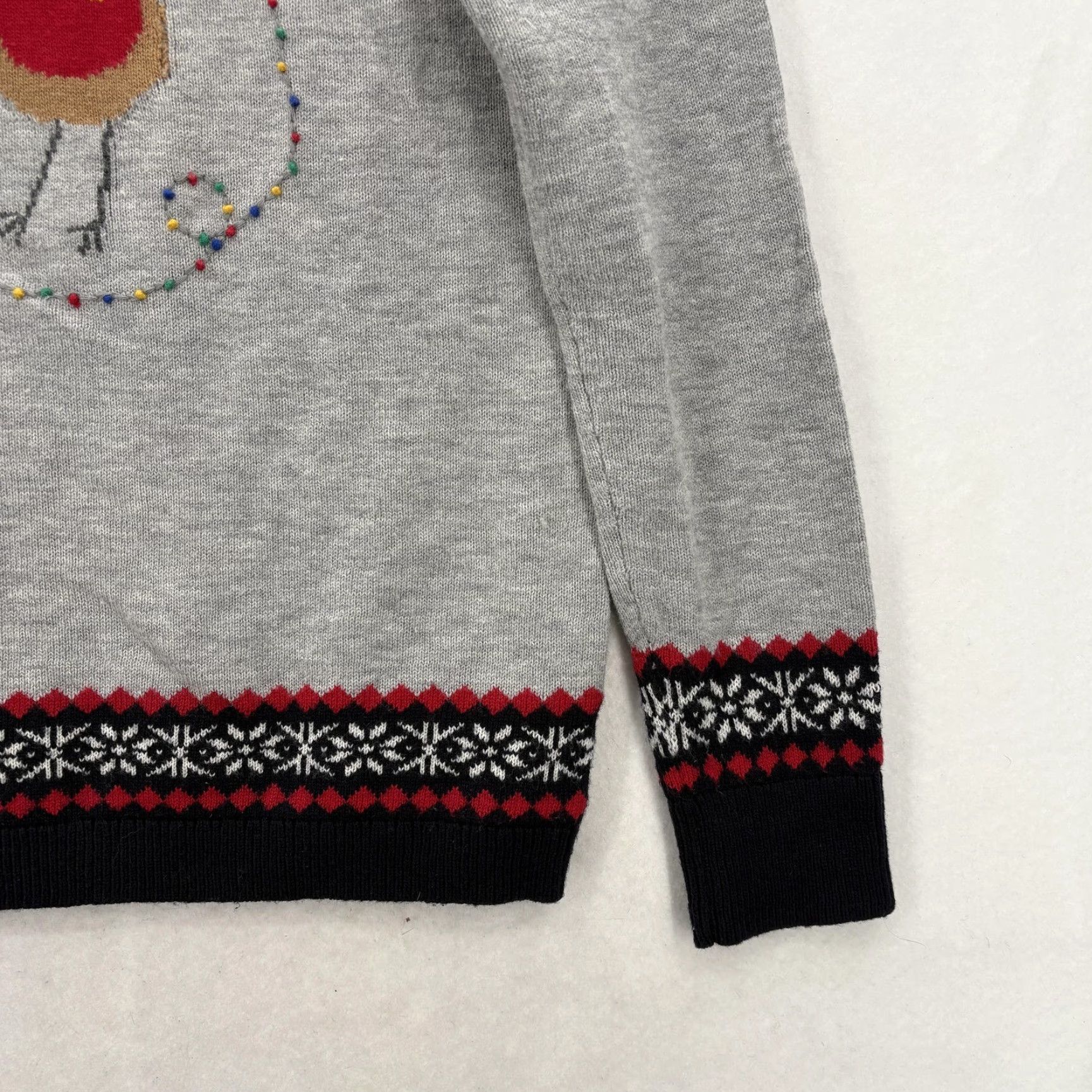 Talbots Talbots Sweater Womens Small Gray Fair Isle Robin Bird Christmas Knit Lambswool Size S / US 4 / IT 40 - 3 Thumbnail