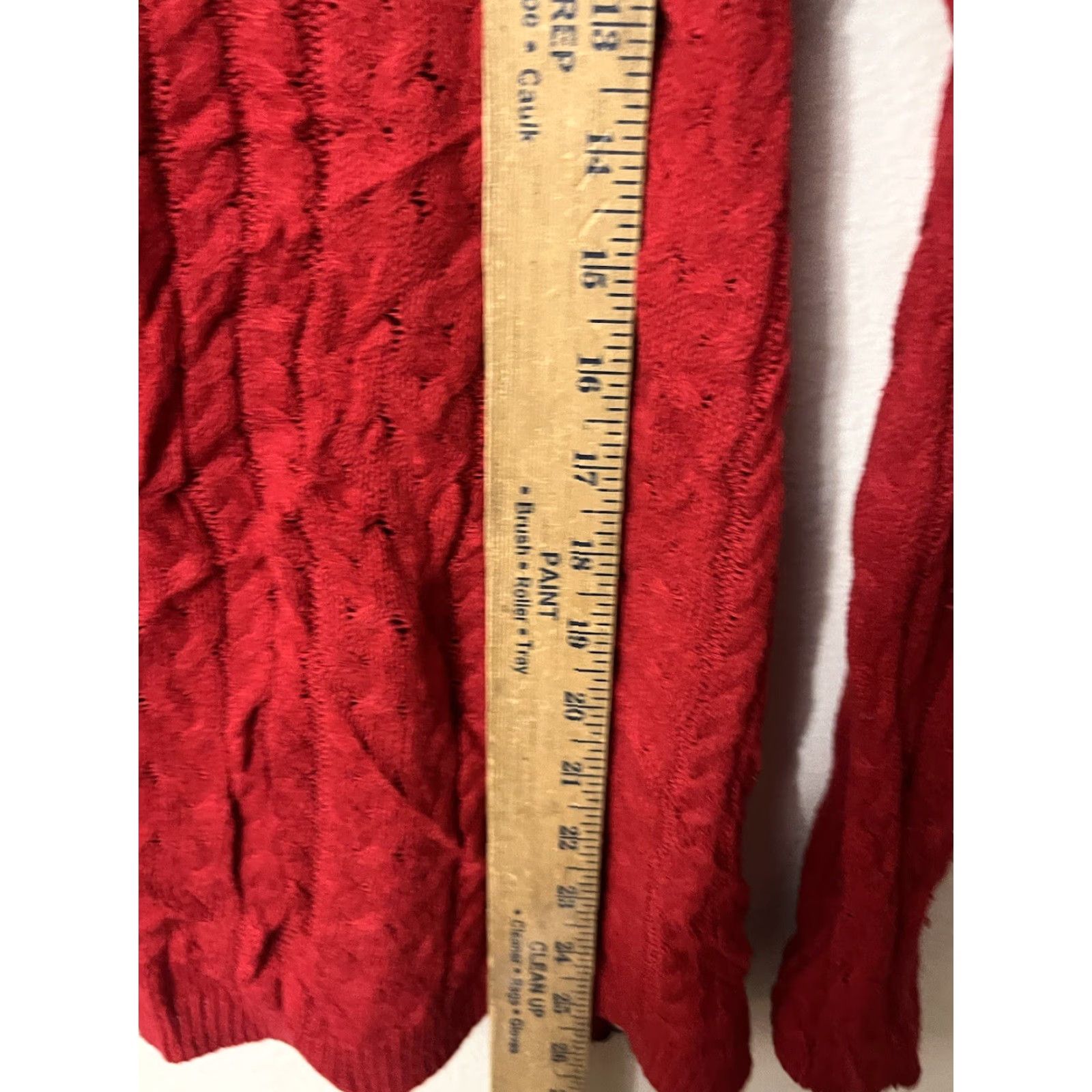American Eagle Outfitters American Eagle Outfitters Cable Knit Sweater Women Large Red Cotton Blend Pullover Cable-Knit Christmas College Preppy Womens Size L / US 10 / IT 46 - 4 Thumbnail