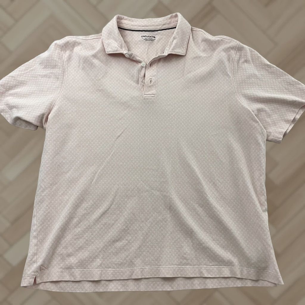 UNTUCKit UNTUCKit Short Sleeve Polo Shirt Men's XXL Pink Button-Up Shirt XL? No, XXL Pink Short Sleeve Polo Shirt Men Untuckit - Button-Up Cotton Size US XXL / EU 58 / 5 - 1 Thumbnail