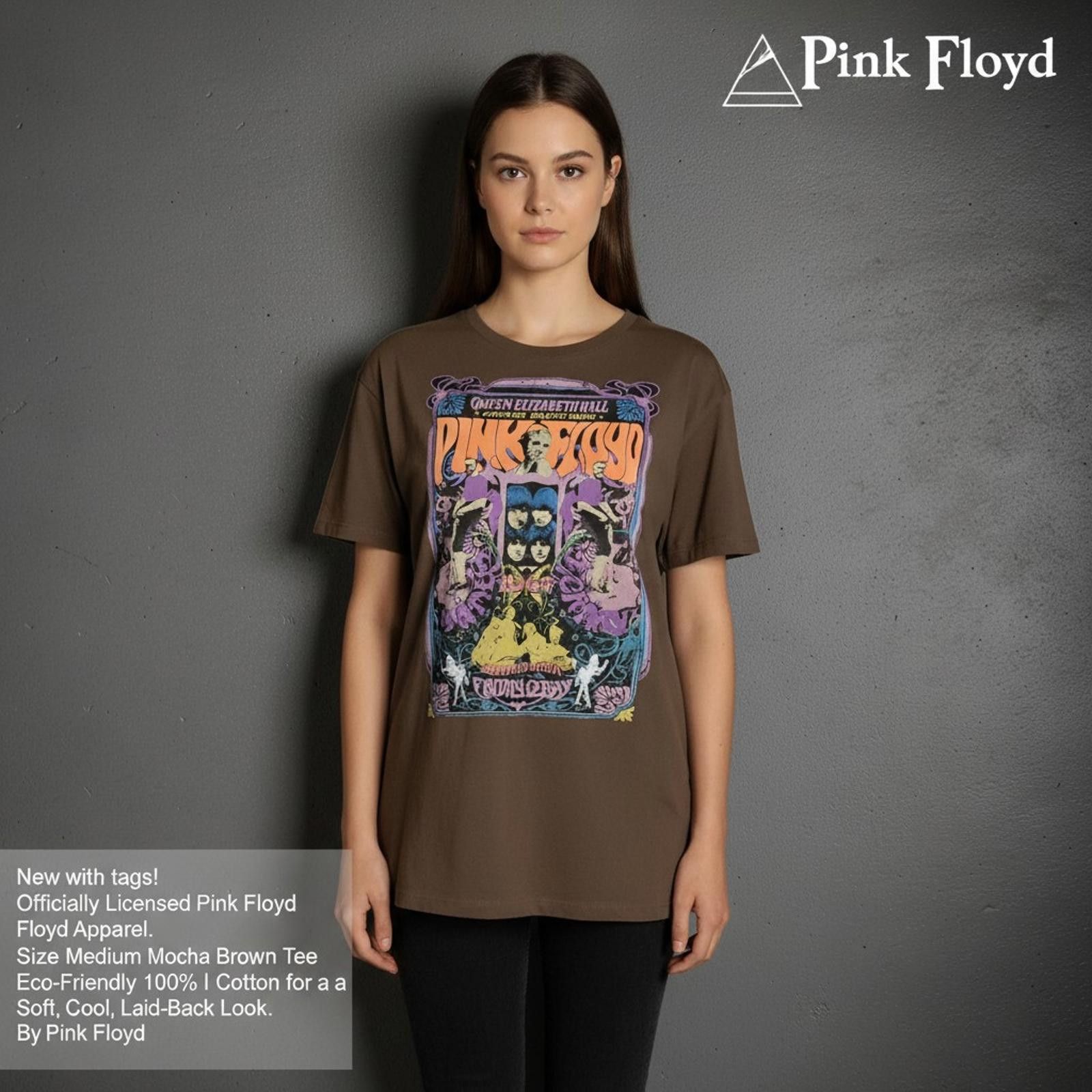 Pink Floyd Official Pink Floyd Mocha Brown Graphic Tee Size Medium Size ONE SIZE - 2 Thumbnail