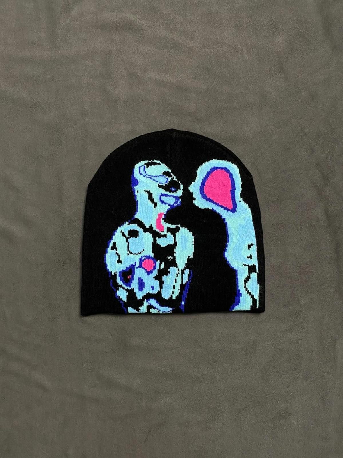 Designer Rare Heat Map Graphic Skull Cap Black Beanie OS Size ONE SIZE - 1 Thumbnail
