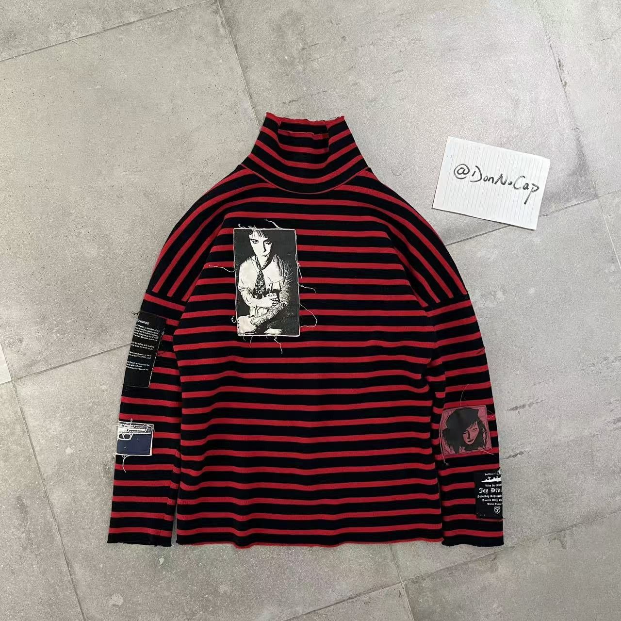 Raf Simons Stripe Turtle Necks Raf Simons 21ss Marble Turtle Neck