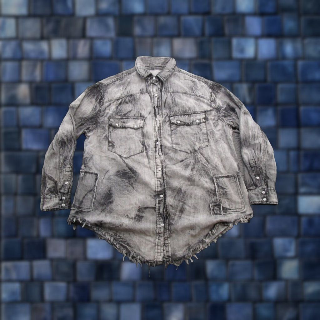 Vintage Oli & Hali Patchwork Snap Up Long Sleeve Shirt M Black Boho Grunge Size M / US 6-8 / IT 42-44 - 1 Thumbnail