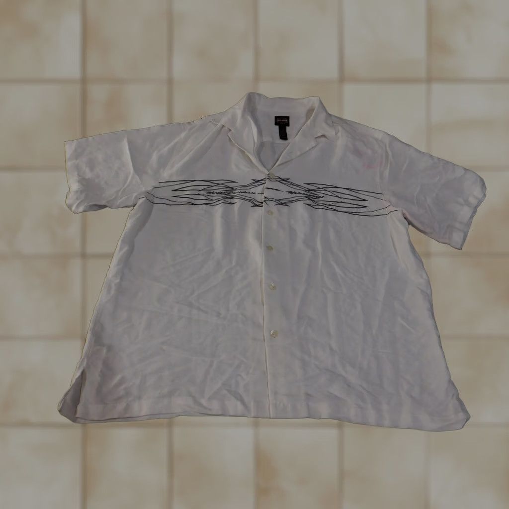 Harley Davidson Harley-Davidson Shirt Mens 2XL White Button-Up Camp Motorcycle Flame Embroidered Size US XXL / EU 58 / 5 - 1 Thumbnail