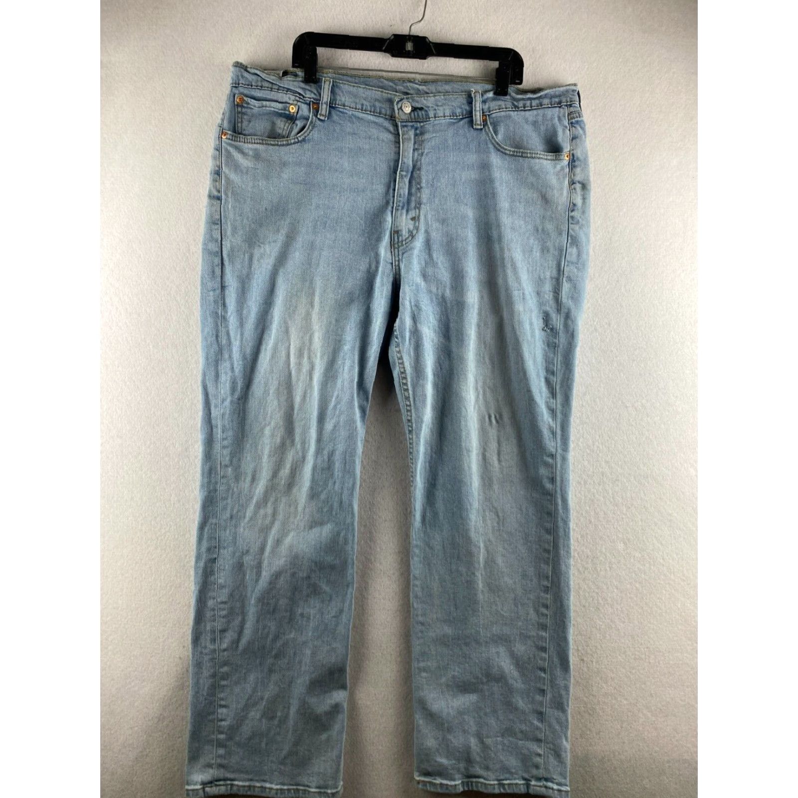 Levi's Levi's Jeans Mens 42 X 30 Blue Light Wash Stretch Distressed Denim Pants 514 Size US 42 / EU 58 - 2 Thumbnail