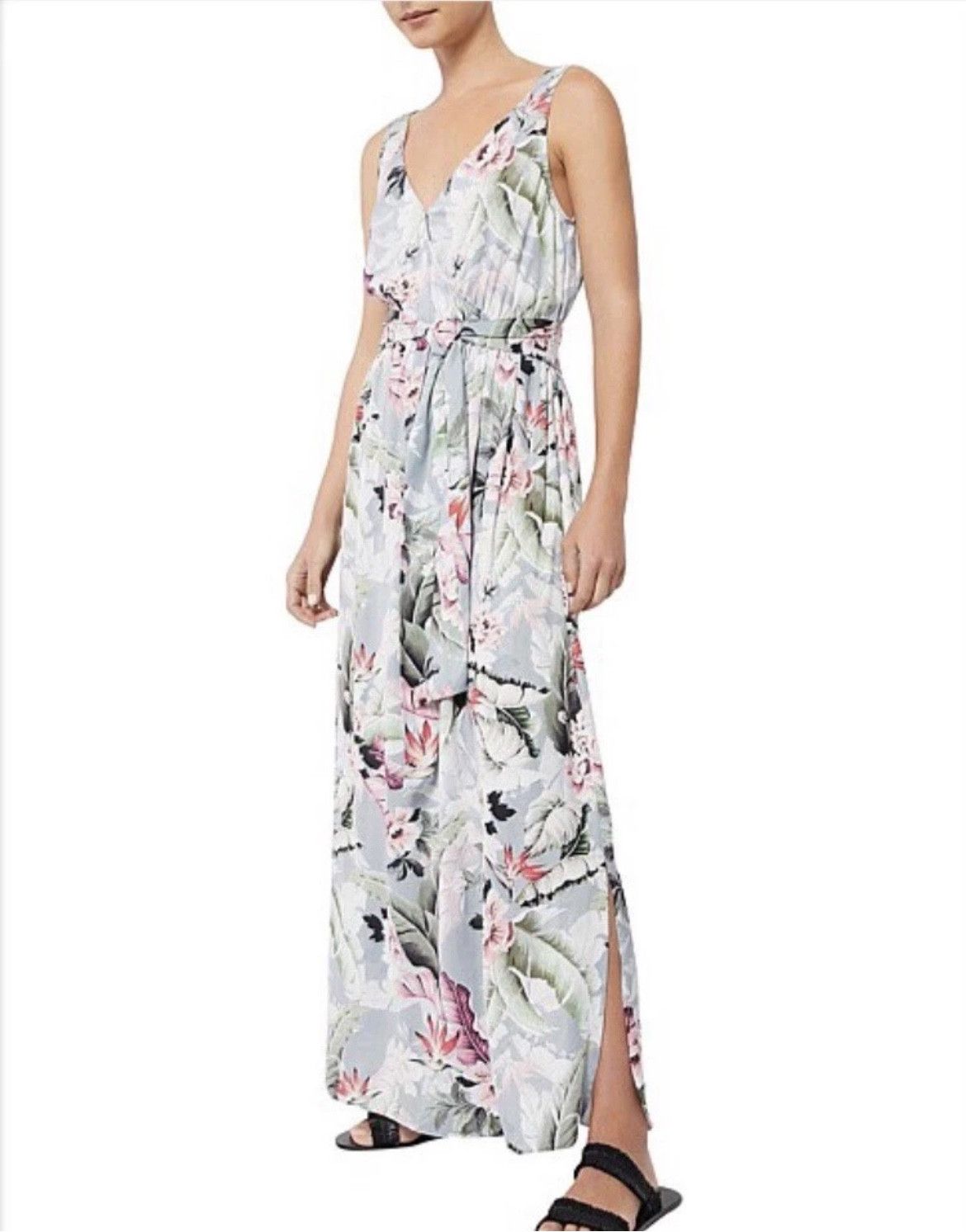 Other Witchery St Tropez Tropical Maxi Dress Grey/Pink women's Size XL / US 12-14 / IT 48-50 - 1 Thumbnail