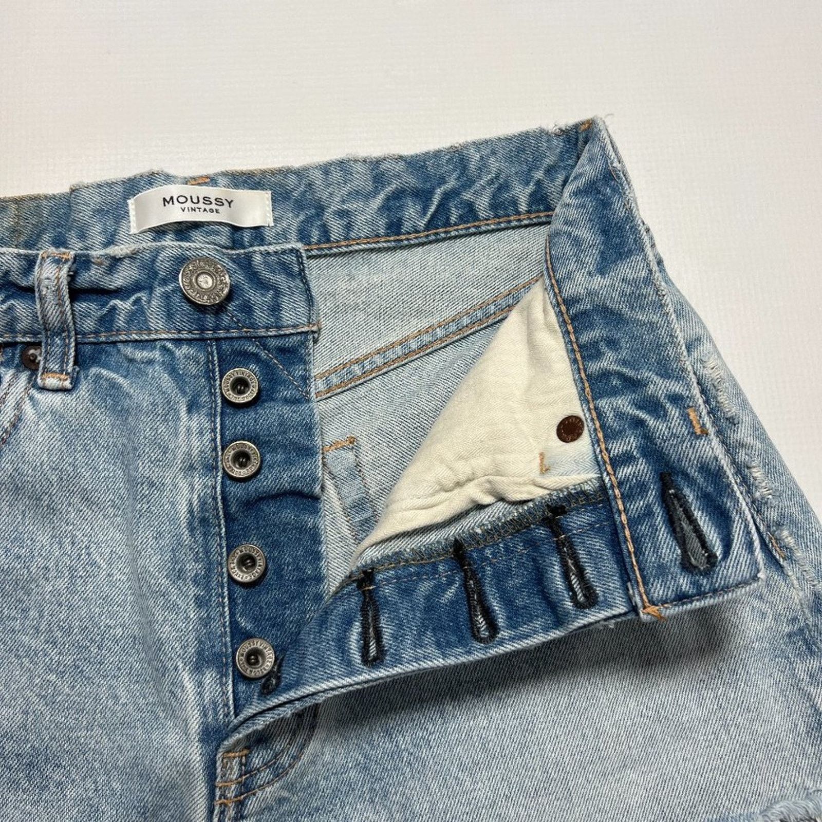 Moussy Vintage Denim Jean Shorts SIZE 26 Destroyed Japan