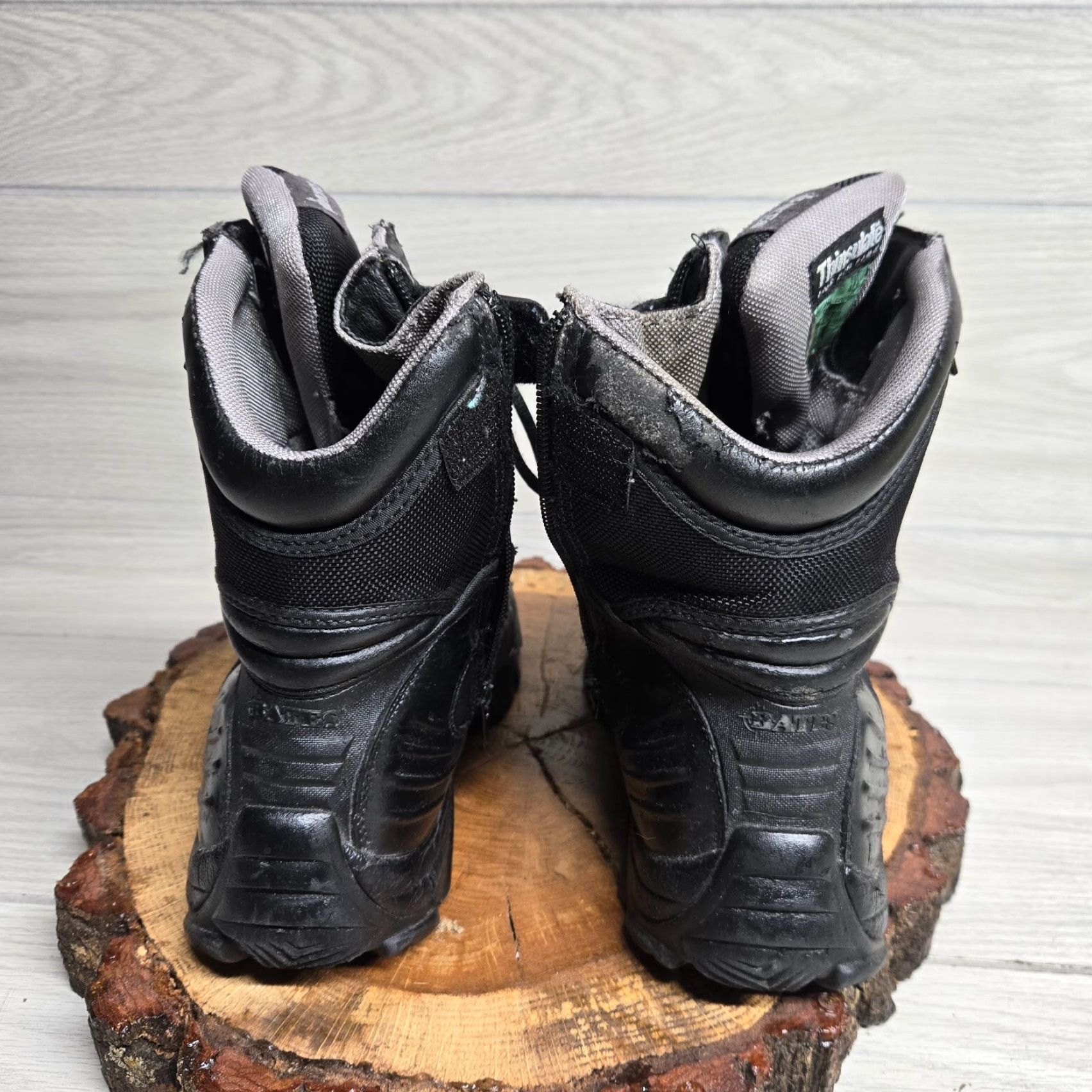 Vintage BATES Tactical Combat Boots Black Leather Adult Men's Size 9.5 Side Zip Insulated Non-Metallic Slip Resistant Size US 9.5 / EU 42-43 - 4 Thumbnail