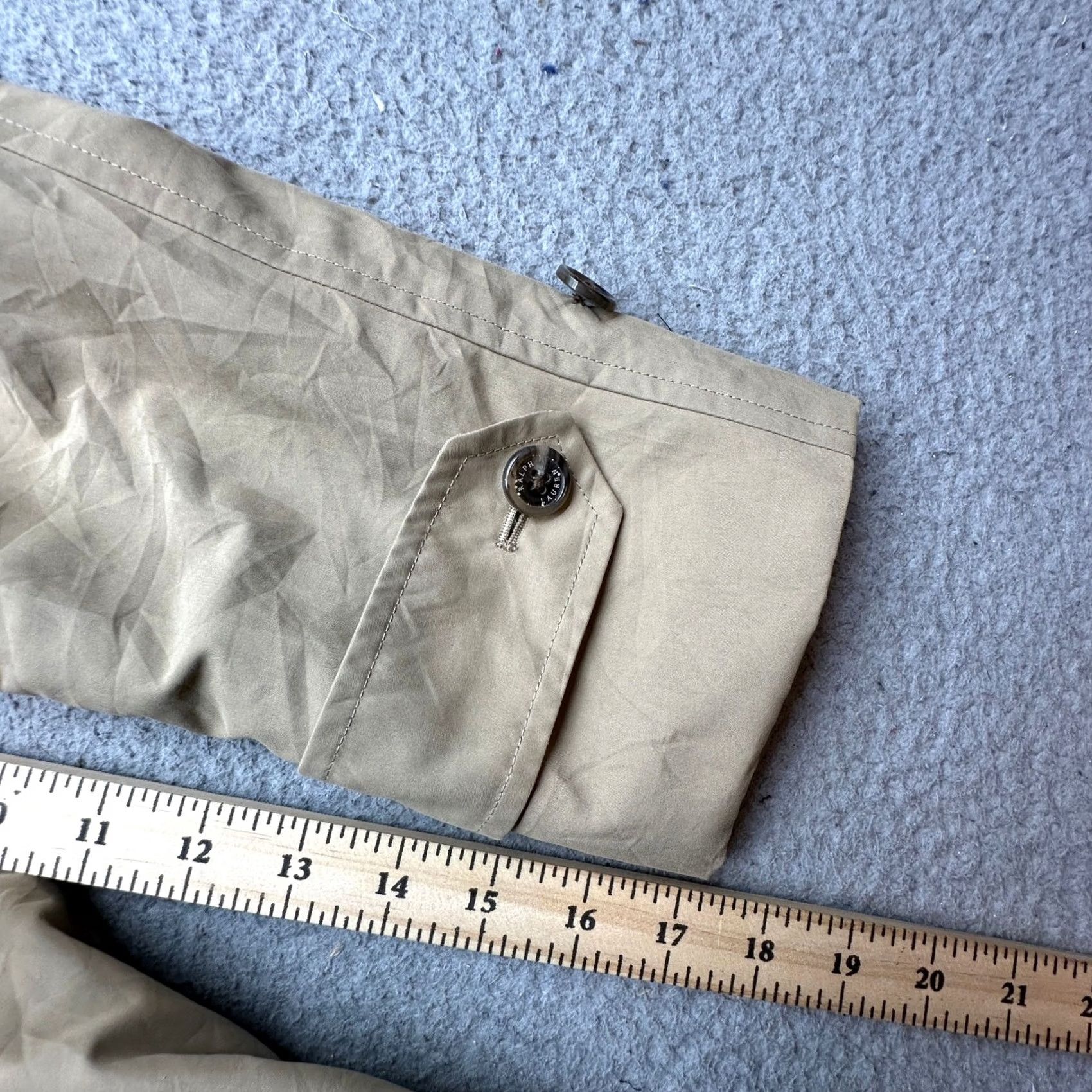 Ralph Lauren Ralph Lauren Windbreaker Long Coat Womens Small Beige Polyester Button Jacket Size S / US 4 / IT 40 - 4 Thumbnail