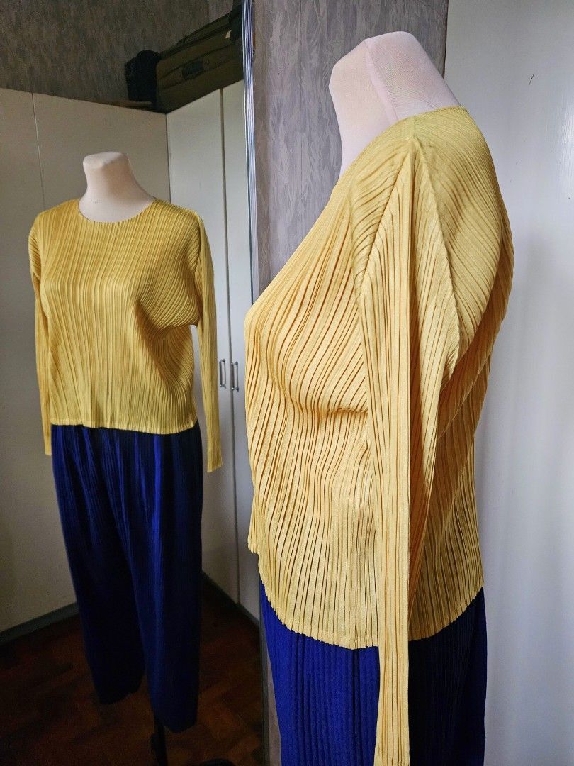 Pleats Please Issey Miyake Issey Miyake Pleats Please Spring 2020 Yellow Top Size M / US 6-8 / IT 42-44 - 3 Thumbnail