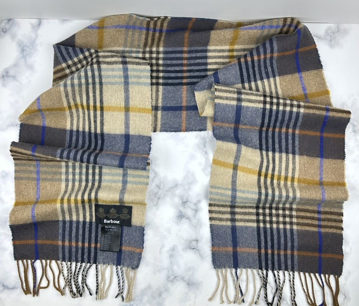 Barbour Barbour 100% Wool Scarf Tartan Check Size ONE SIZE - 4 Thumbnail