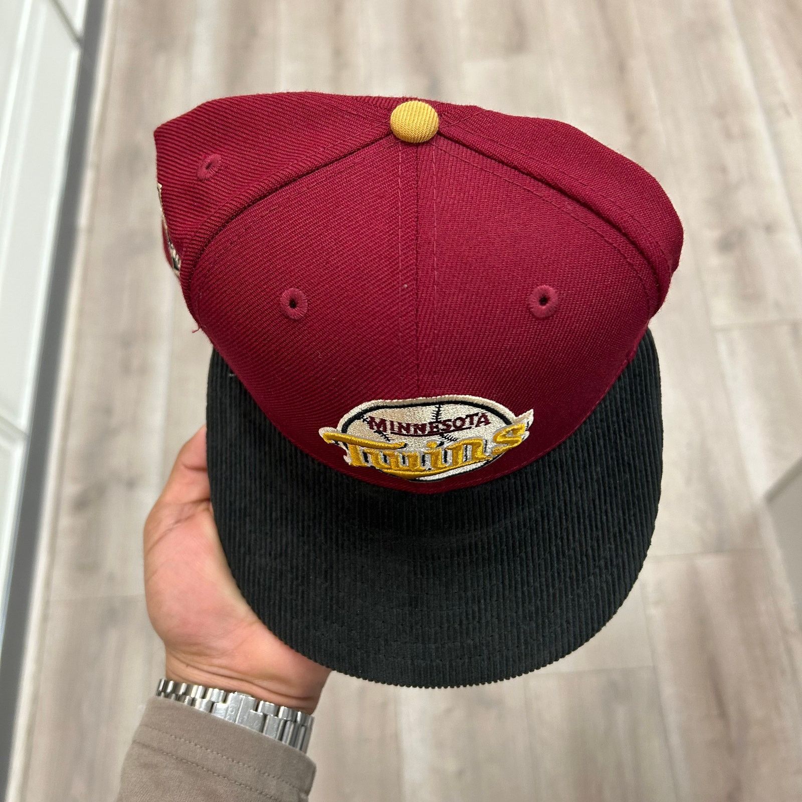 New Era Minnesota Twins Black Corduroy Visor New Era Hat Size 7 1/4 Size ONE SIZE - 3 Thumbnail