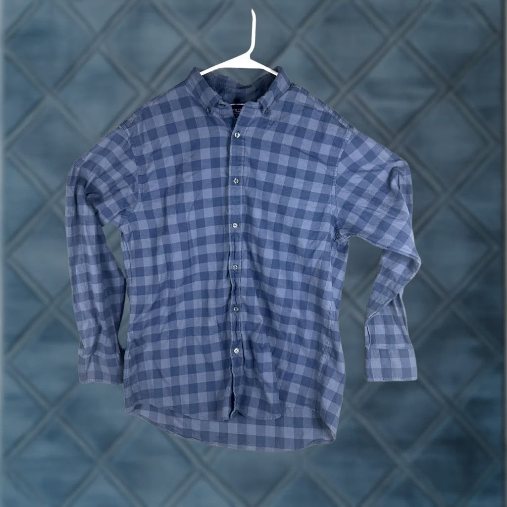 Charles Tyrwhitt Charles Tyrwhitt Shirt Mens Large Blue Check Gingham Button Down Classic Fit Size US L / EU 52-54 / 3 - 1 Thumbnail