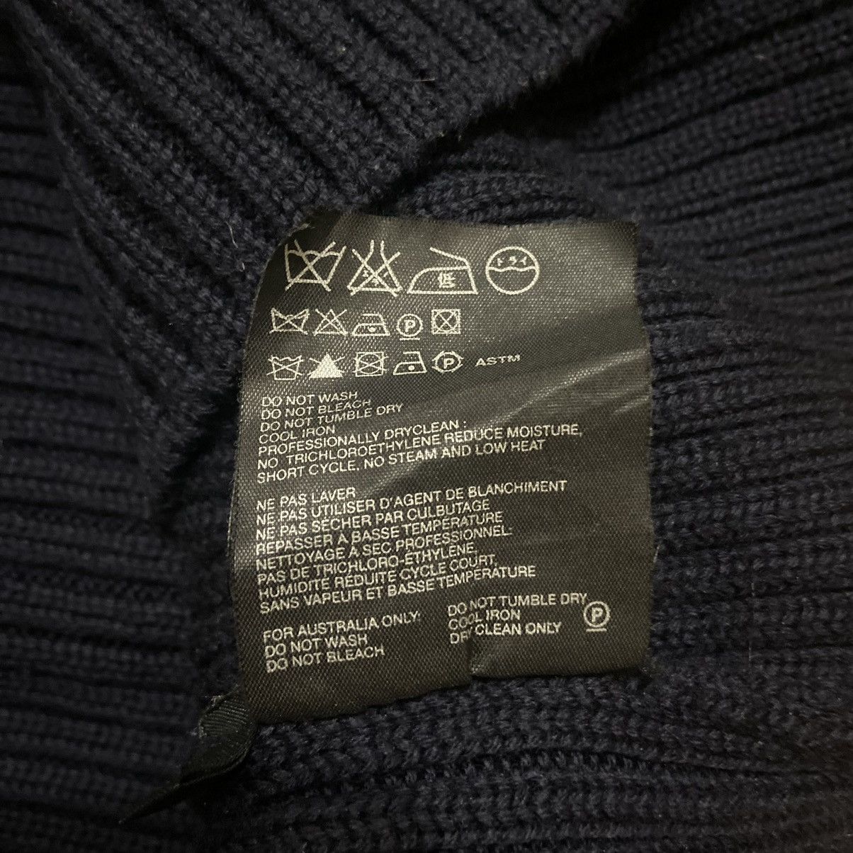Prada RARE Prada Vintage Archive Hard Knit Navy Sweater High Neck Size US L / EU 52-54 / 3 - 9 Thumbnail