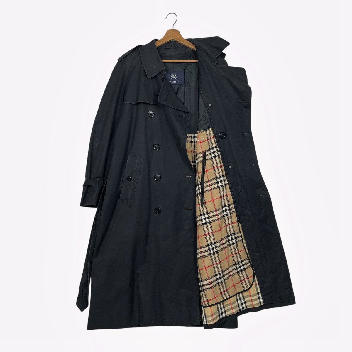 Burberry Burberry London Double Breasted Belted Nova Check Trenchcoat Size US L / EU 52-54 / 3 - 1 Thumbnail