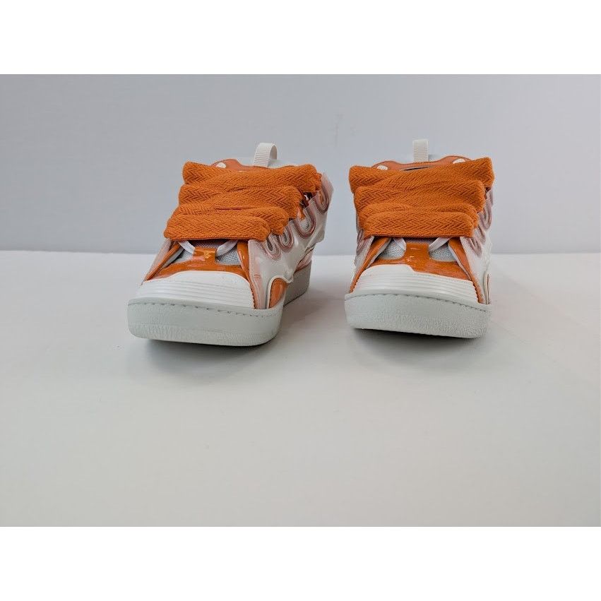 Lanvin o1rshd1 Leather Curb Low-Top Sneaker in Orange / White Size US 9 / EU 42 - 7 Thumbnail