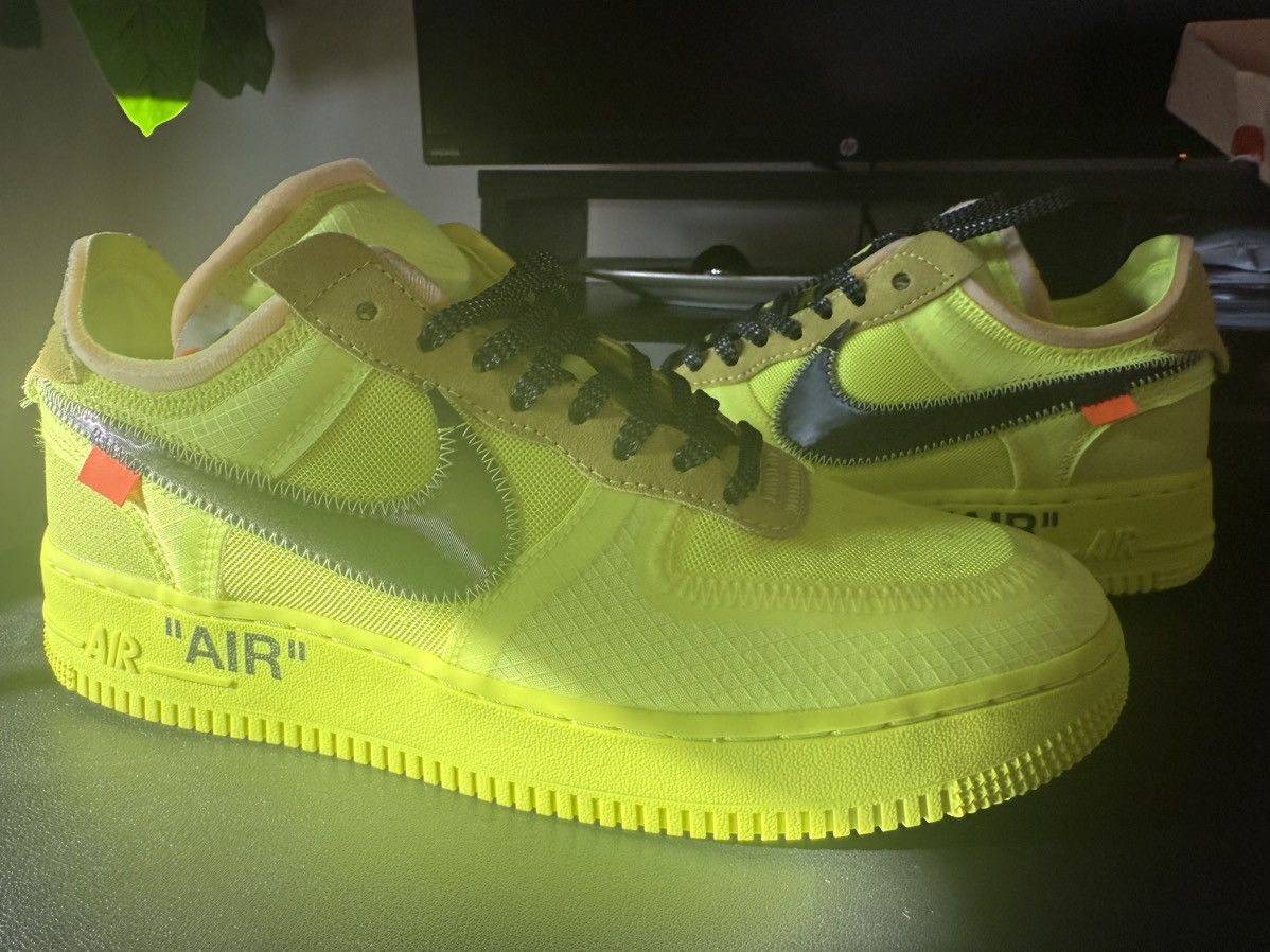 Off-White Nike Air Force 1 Low Off-White Volt Size US 9 / EU 42 - 5 Thumbnail