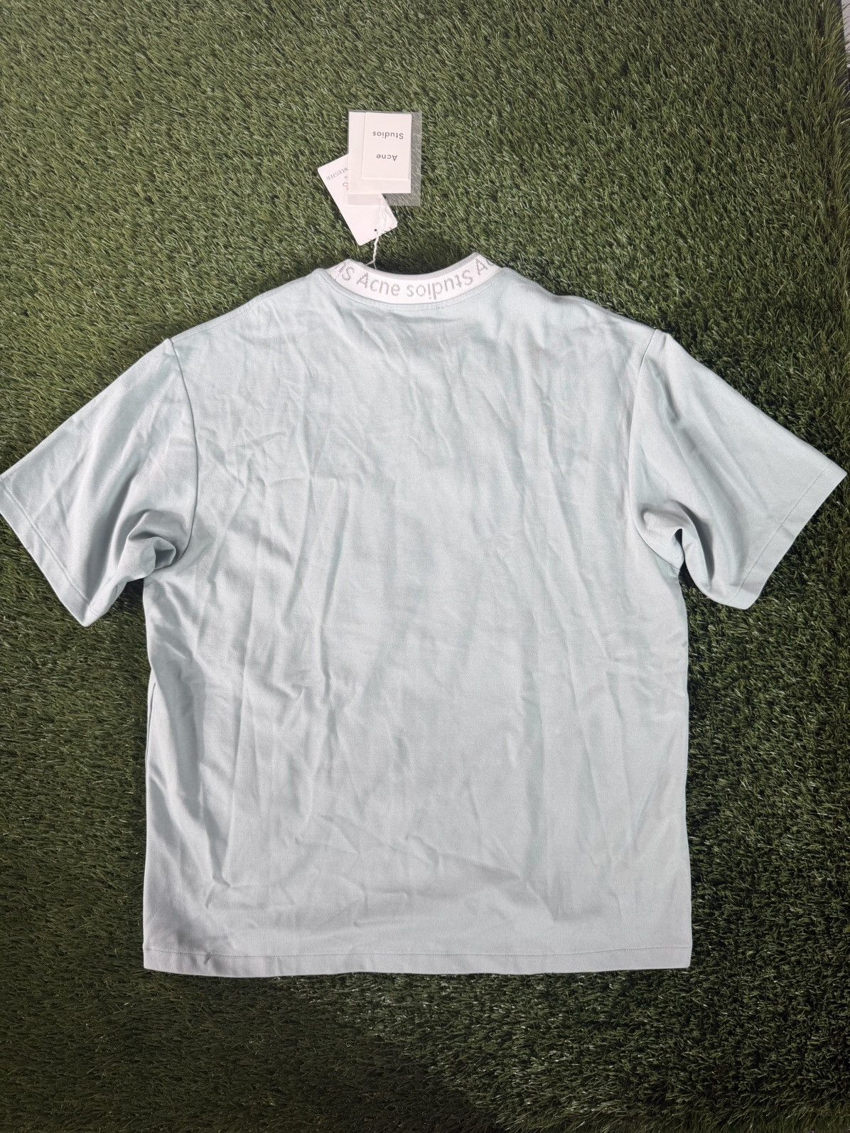 Acne Studios Acne Studios Logo Collar Knit Tee Icy Mint Large BNWT Size US L / EU 52-54 / 3 - 7 Thumbnail