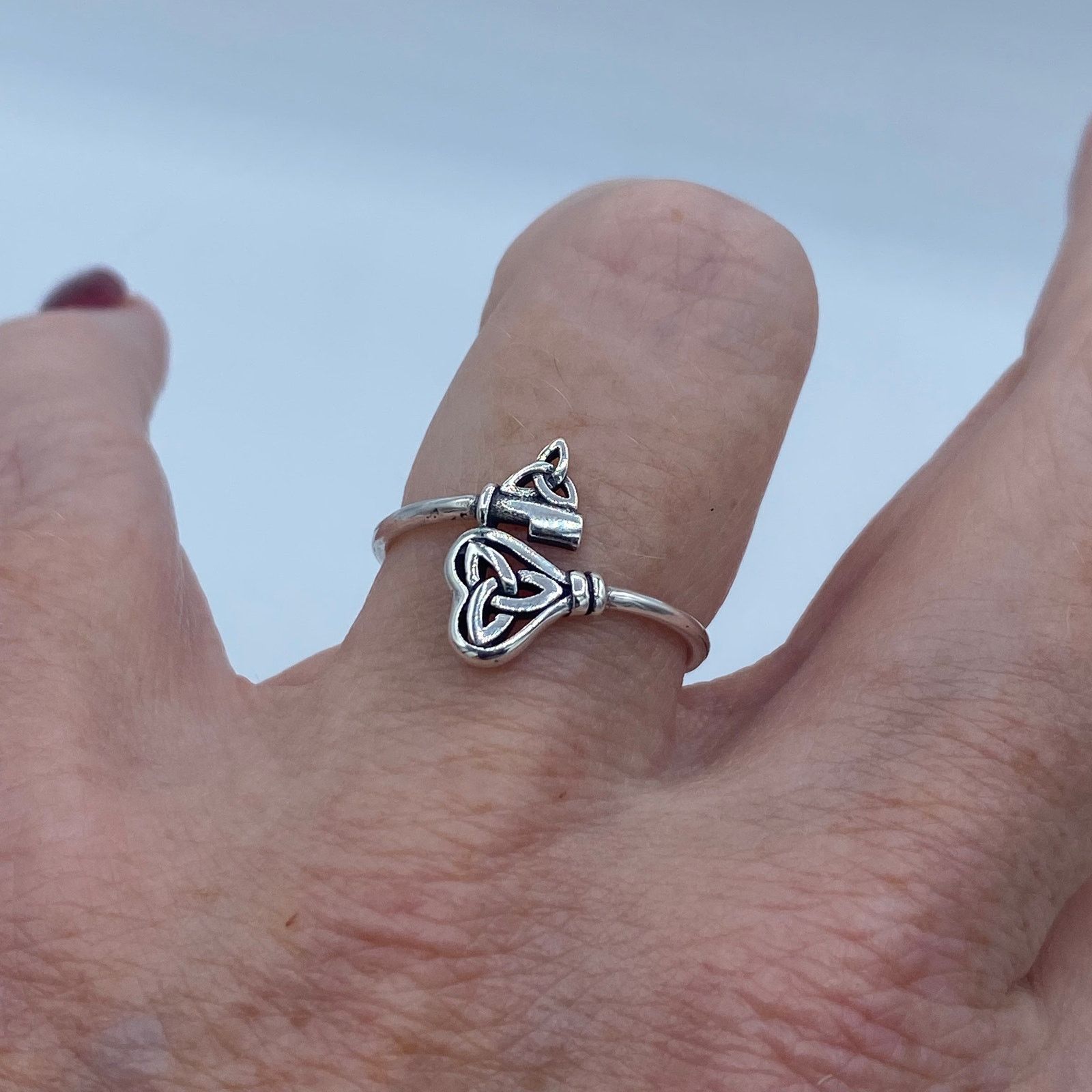 The Unbranded Brand Celtic Key Sterling Silver Ring Size ONE SIZE - 1 Thumbnail
