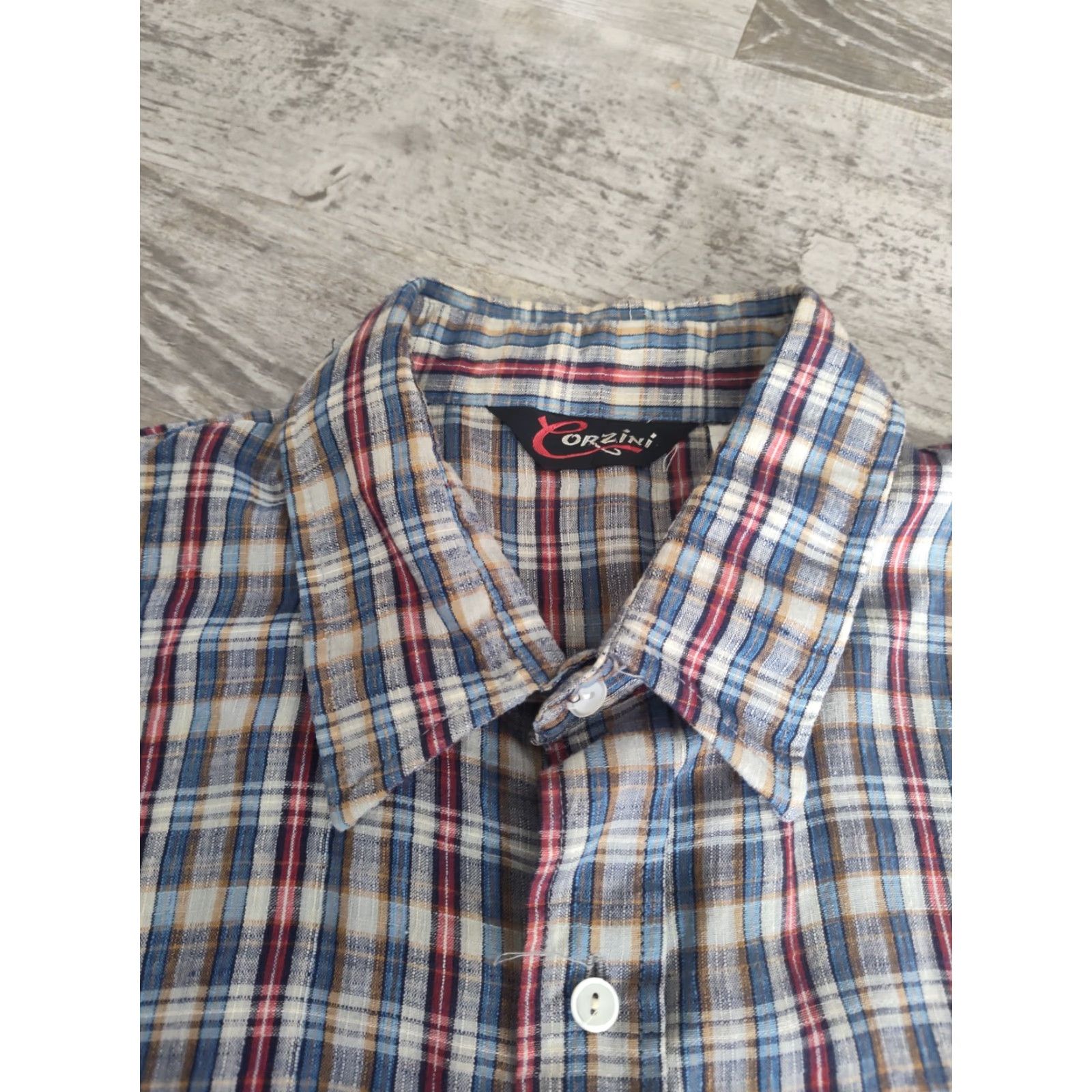 Vintage Vintage 70s Corzini Shirt 2XL Mens Plaid Button Up Shirt Single Chest Pocket Size US XXL / EU 58 / 5 - 6 Thumbnail