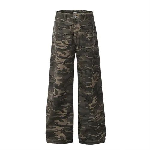 Japanese Brand × Jean American high street wide leg camouflage men's cargo jeans Size US 34 / EU 50 - 1 Thumbnail