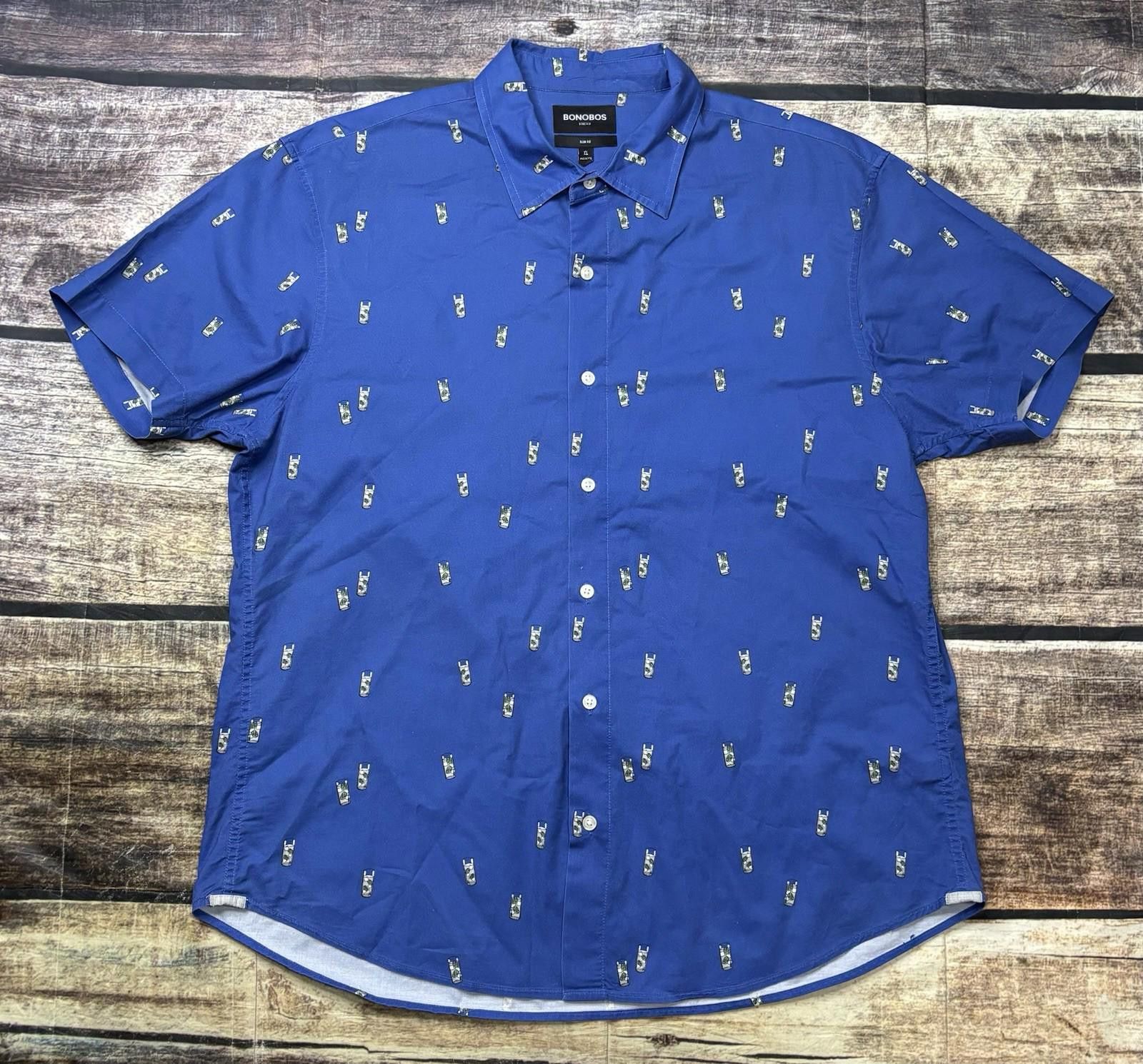 Bonobos Bonobos Shirt Mens XL Slim Fit Mojito All Over Print Button Size US XL / EU 56 / 4 - 1 Thumbnail