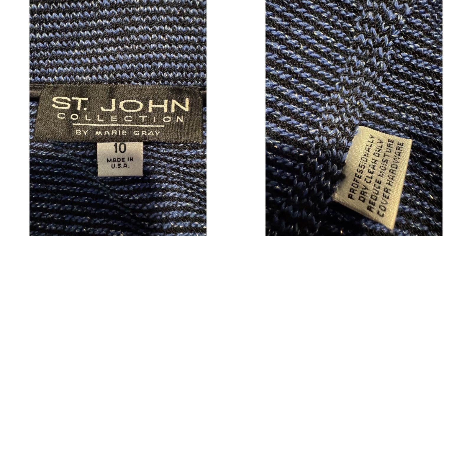 St. John St. John Collection Marie Gray Knit Jacket Black Blue Marled Gold Logo Buttons Size 10 Jacket Women Regular Knit Wool Front Button Vintage No Size L / US 10 / IT 46 - 10 Thumbnail