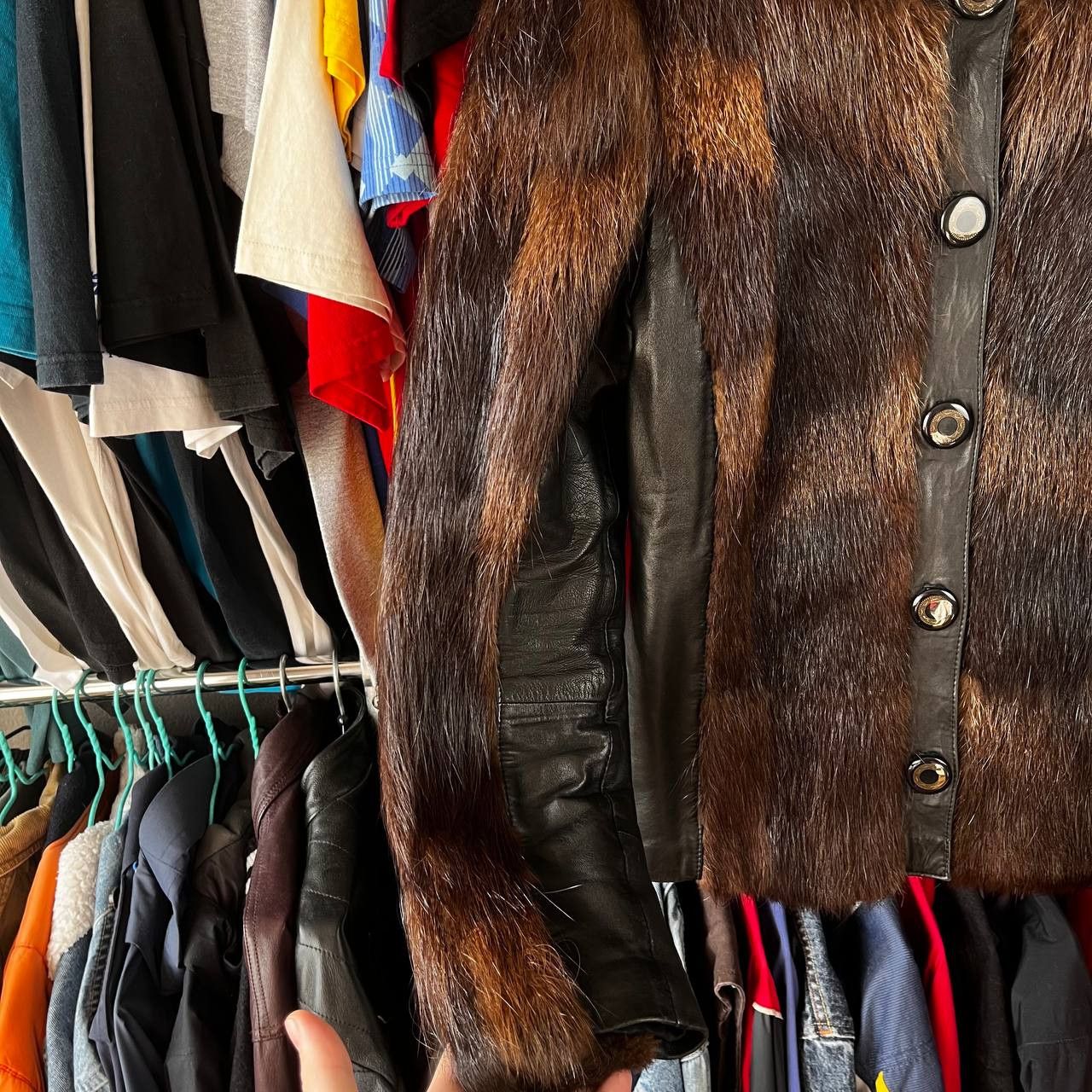 Vintage Vintage Womens Leather Fur Black/Brown Jacket Y2K Size M / US 6-8 / IT 42-44 - 4 Thumbnail