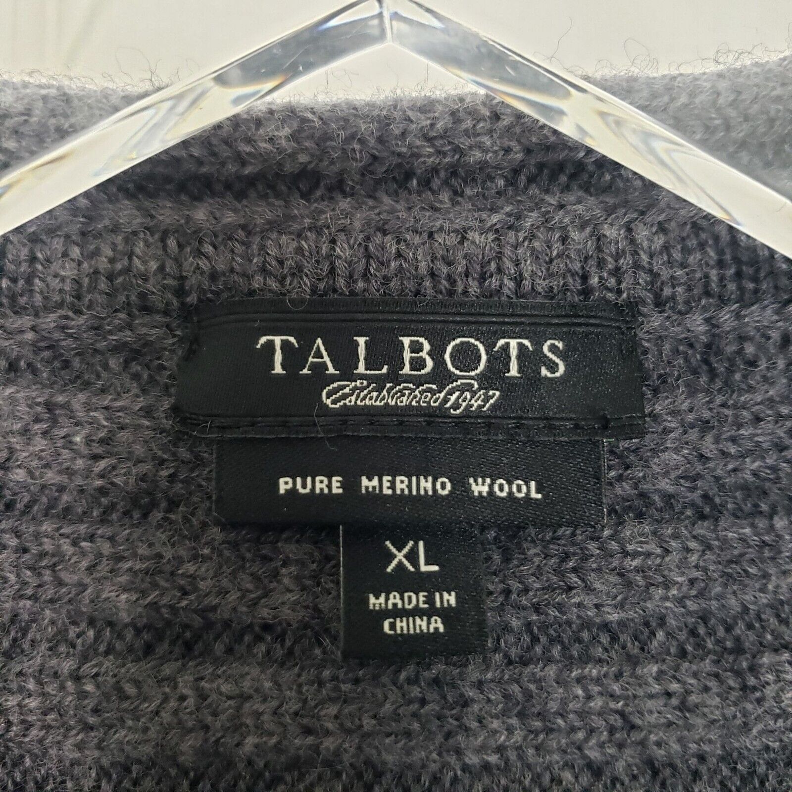 Talbots Talbots Ribbed Cardigan Womens Size XL Gray 100% Merino Wool Size XL / US 12-14 / IT 48-50 - 4 Thumbnail