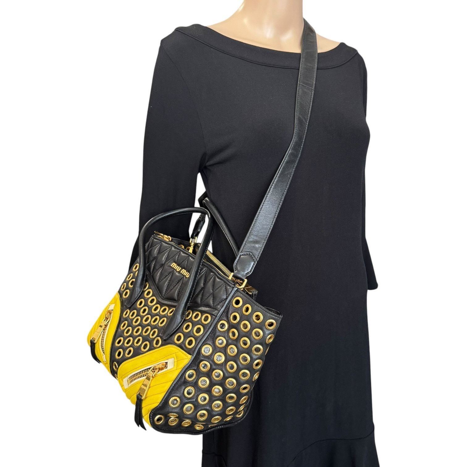 Miu Miu Miu Miu Biker Grommet Tote Bag Size ONE SIZE - 3 Thumbnail